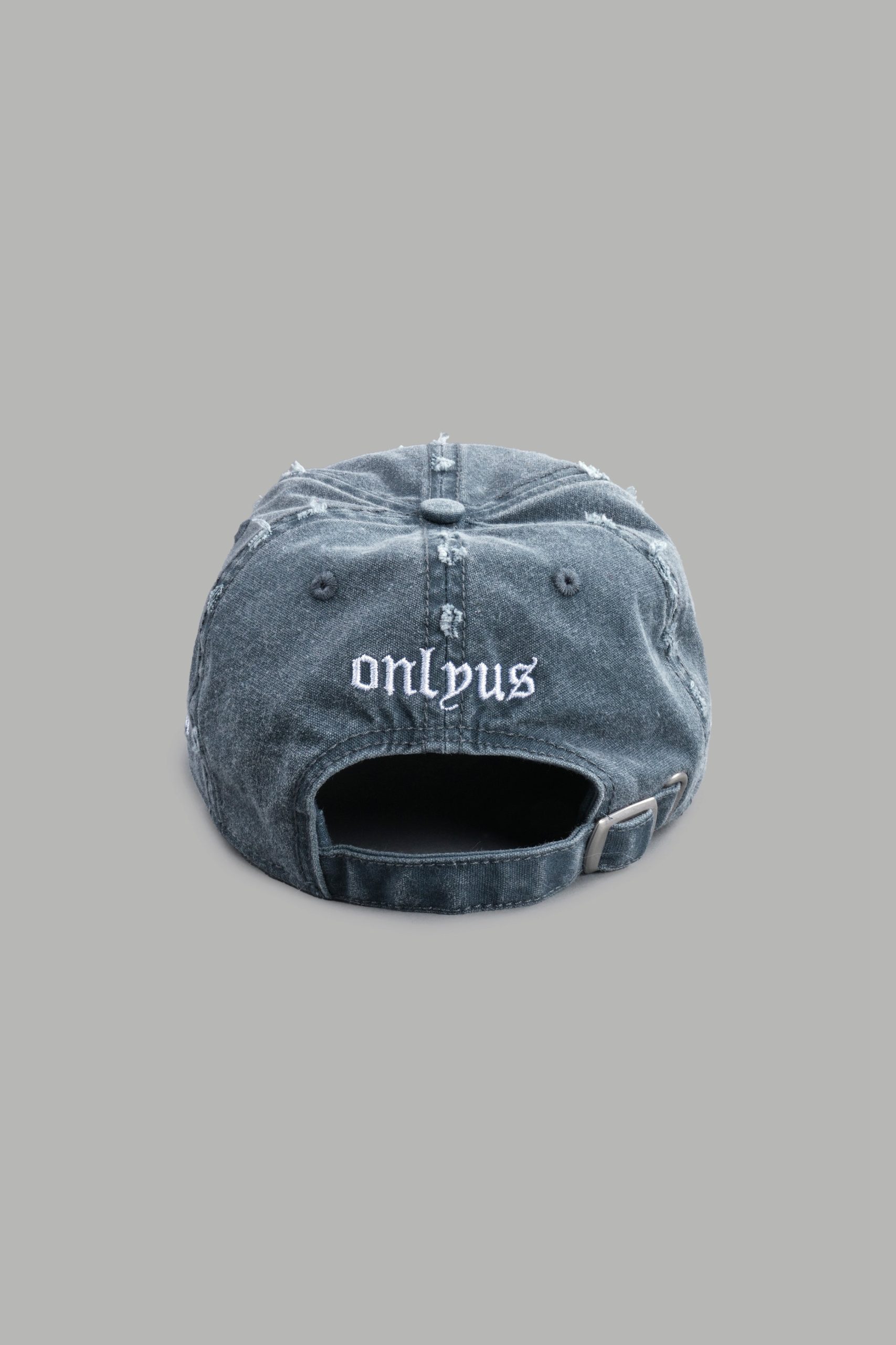Cherub Eye Ball Distressed Dad Hat in Washed Wolf Gray - Image 3
