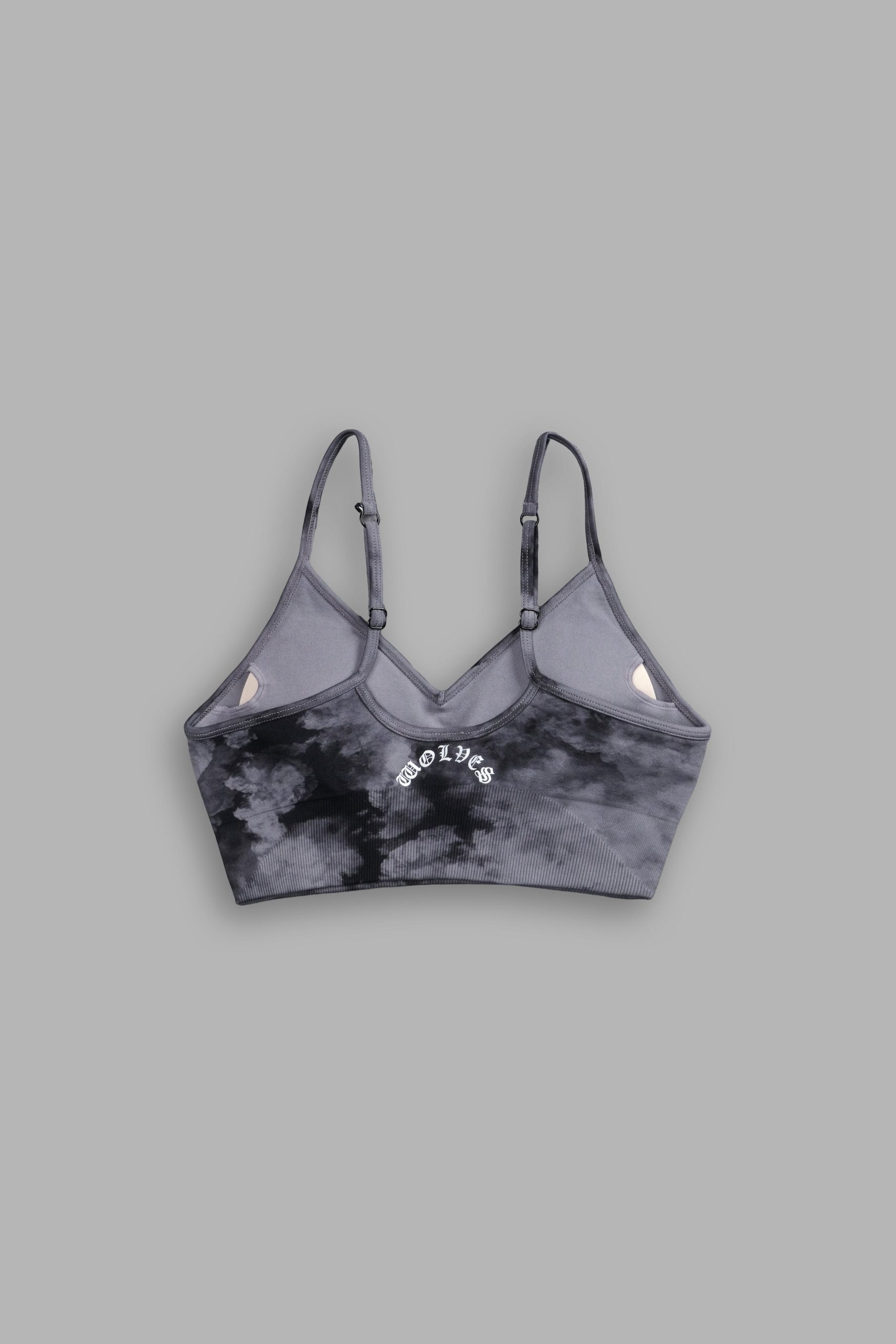 Dual Wolf Chopper Everson Seamless Sports Bra in Black Ghost Clouds - Image 4