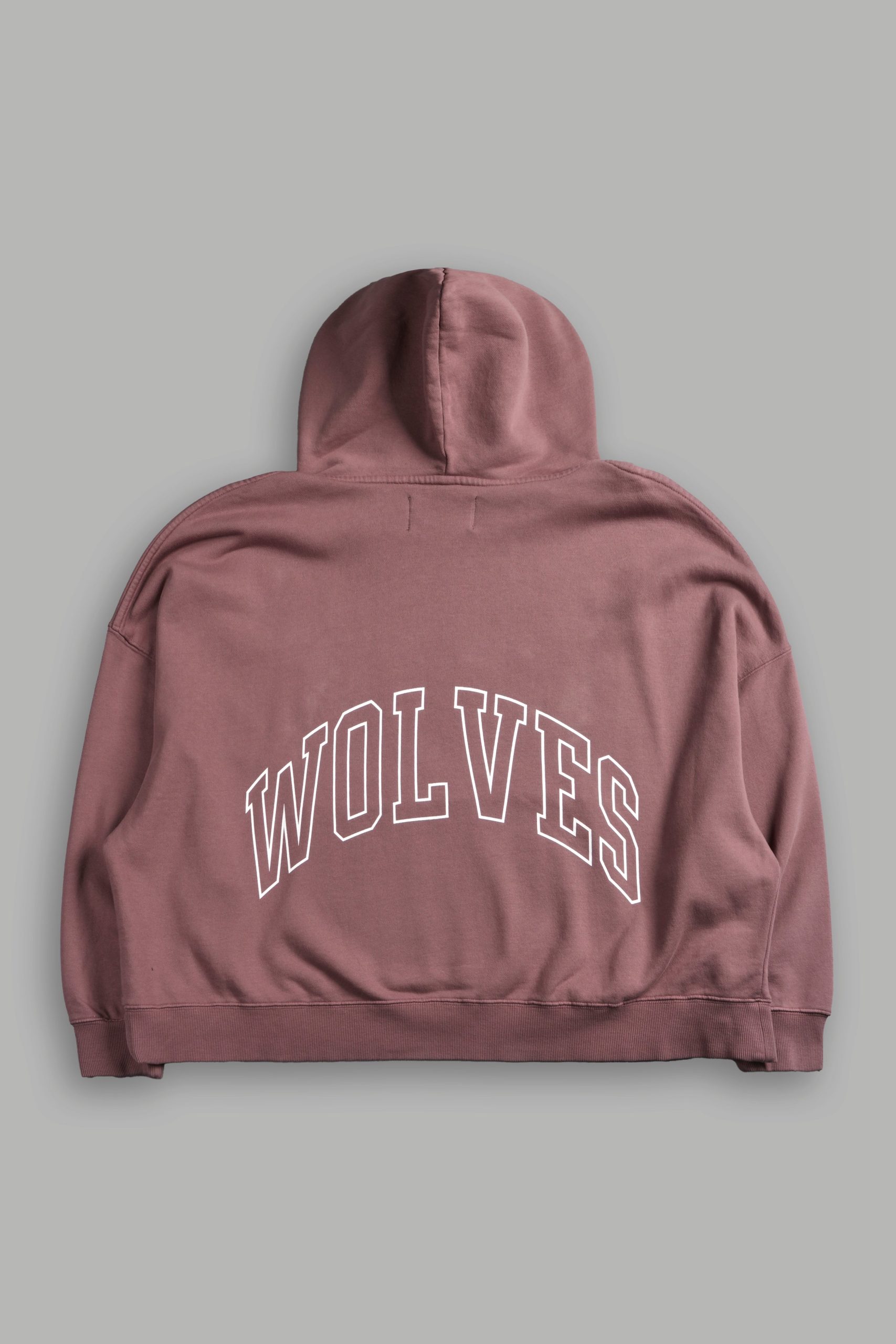 Wolf of the Flame Grunge Gage Box Cut Hoodie in Mauve - Image 3