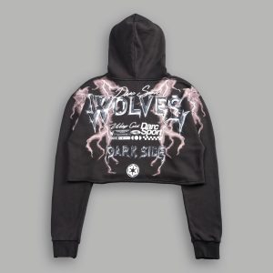 Ride The Lightning Wyoming (Cropped) Hoodie in Wolf Gray