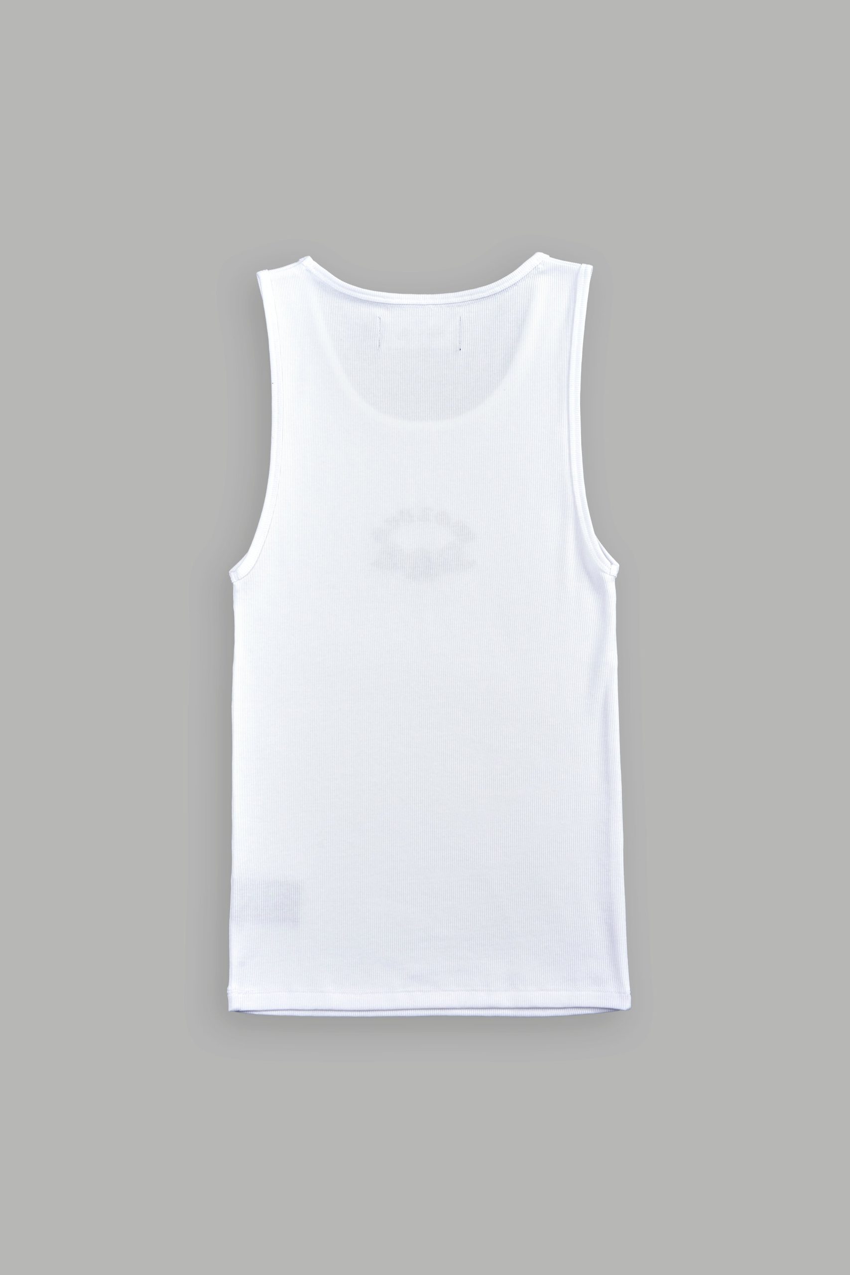 VD Chopper Ribbed Tank V2 in White - Image 3