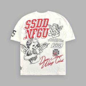 La Ca Frvr Premium Oversized Tee in Cream