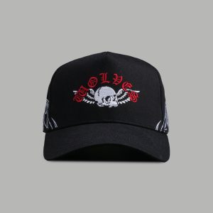 Twin Flame 5 Panel Hat in Black