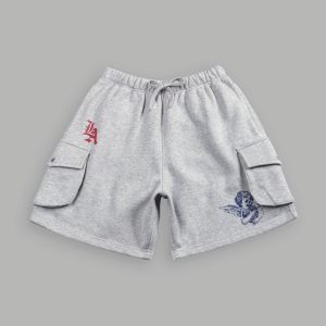 La Ca Frvr Cornell Cargo Sweat Shorts in Light Athletic Gray