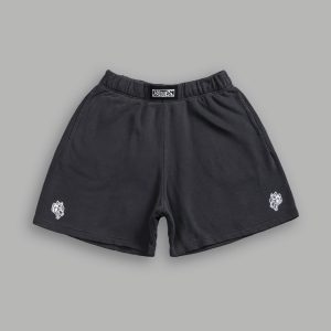 Box Patch Dual Post Lounge Sweat Shorts V2 in Wolf Gray