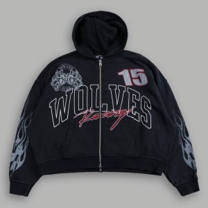 Race Inferno Vex Double Zip Hoodie in Black