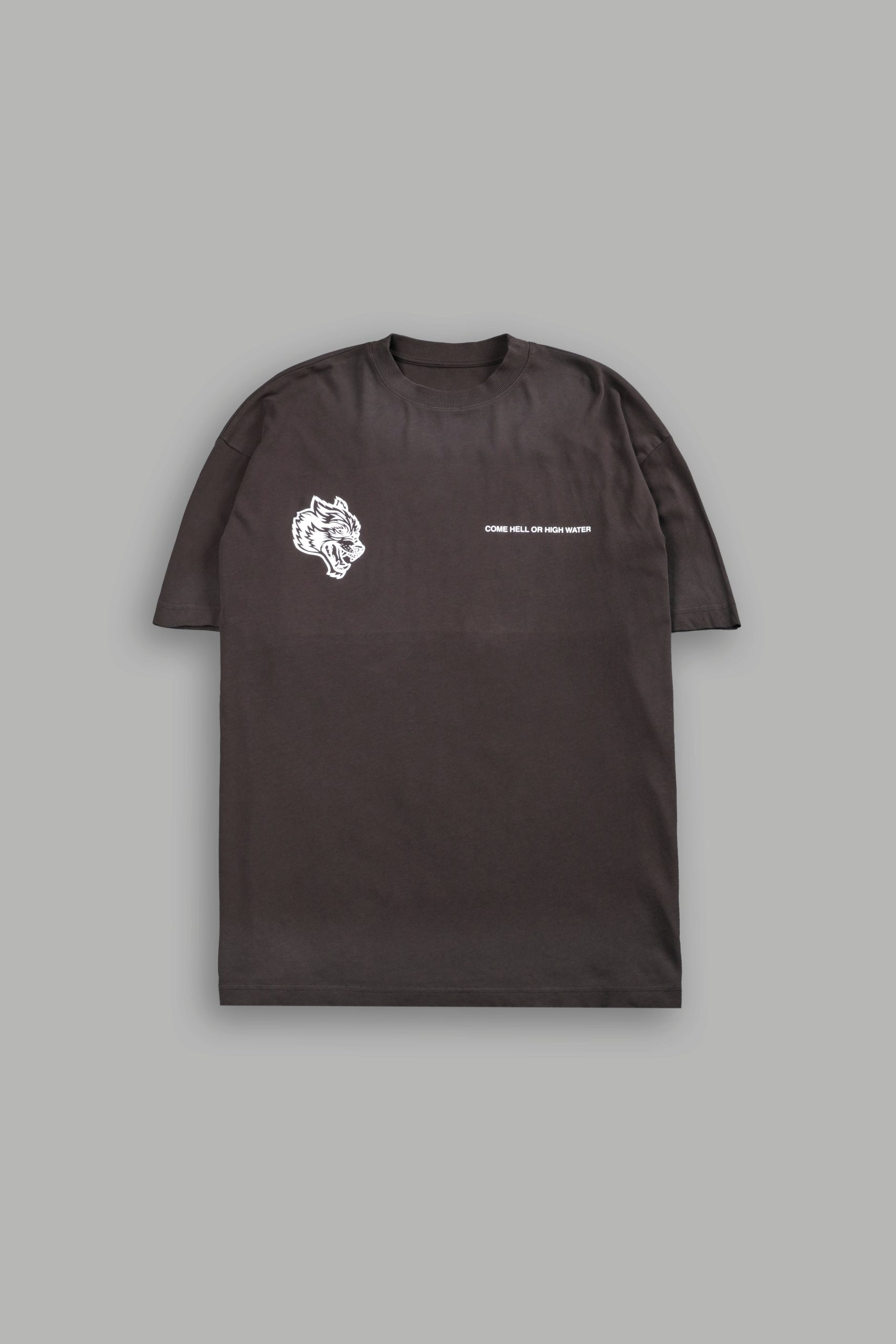 Come Hell Or High Water NFGU Premium Oversized Tee in Darc Brown Drift Wash - Image 3