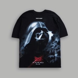 Dark Power Side By Side Series Premium Oversized Tee in Black