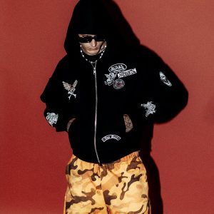 Darc Kulture Vex Double Zip Hoodie in Black