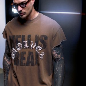 Hell is Real Premium Cap Sleeve Tee in Desert Dust