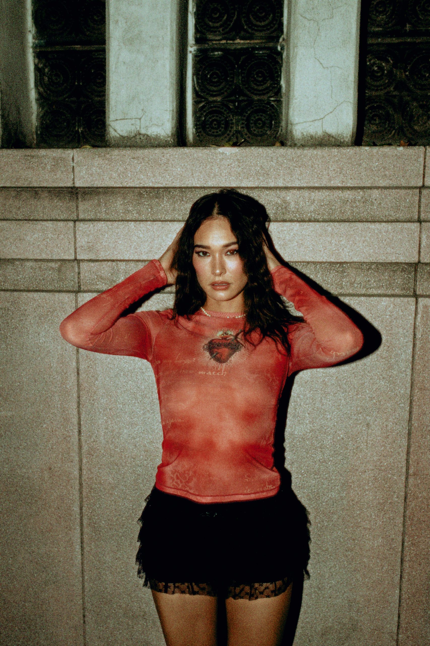 Darc Devotion Shea Mesh L/S Top in La Vino