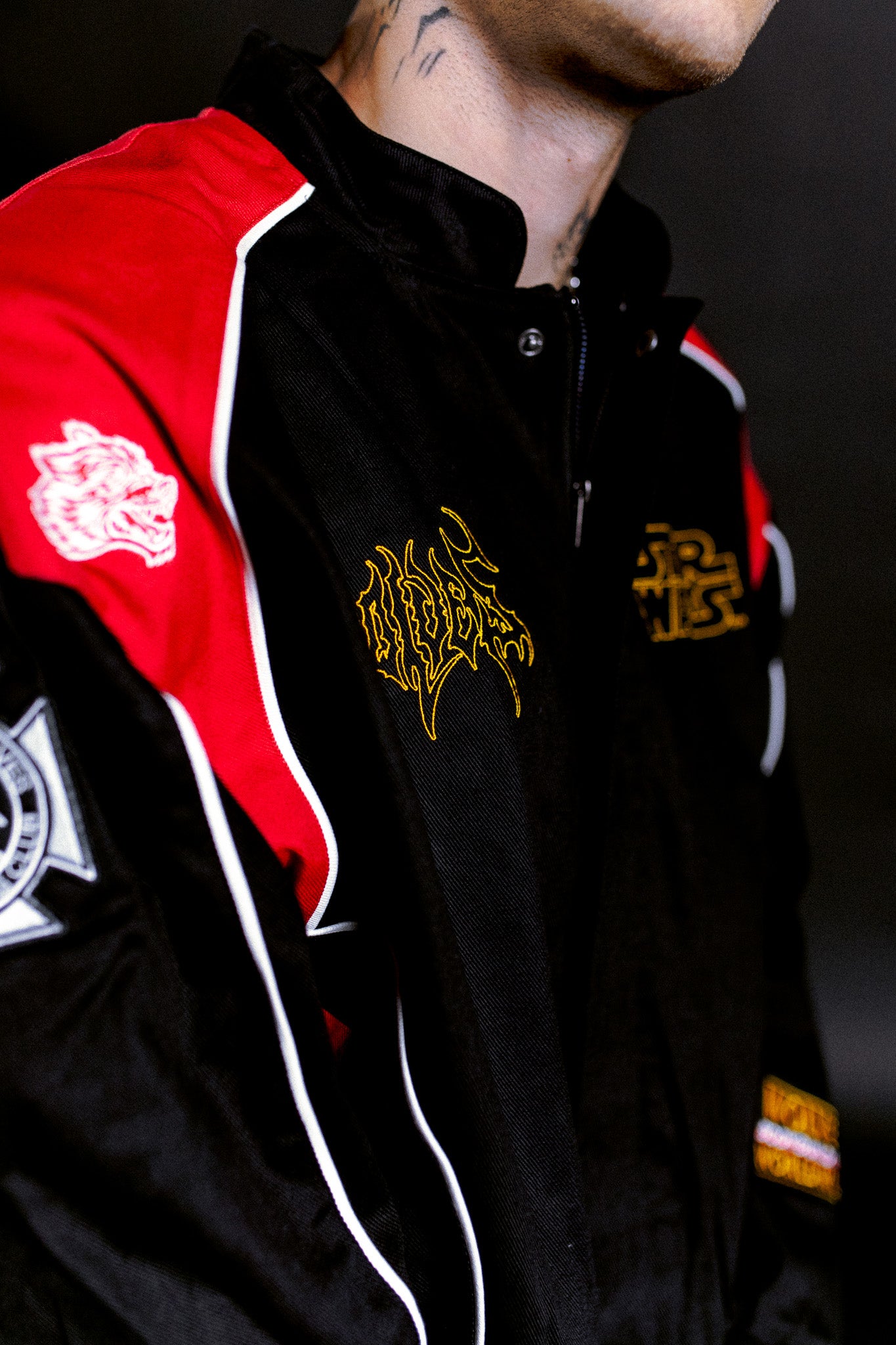 You Underestimate My Power Grit Road Racing Jacket in Black/Red - Image 18