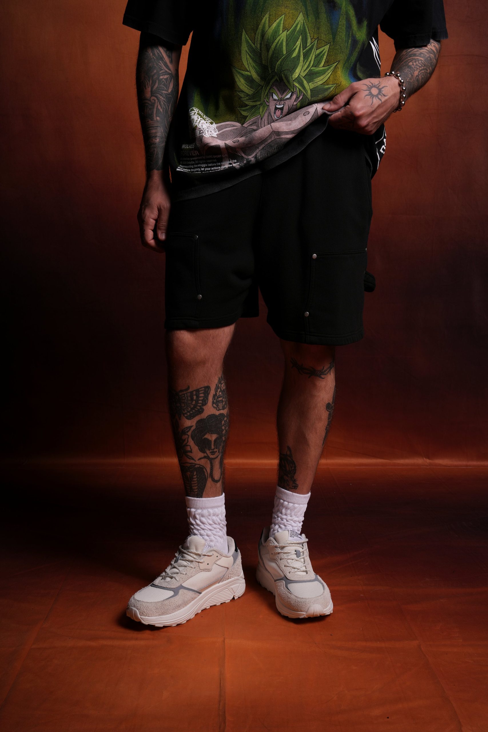 NFGU Forever Rivet Fleece Shorts in Black - Image 3