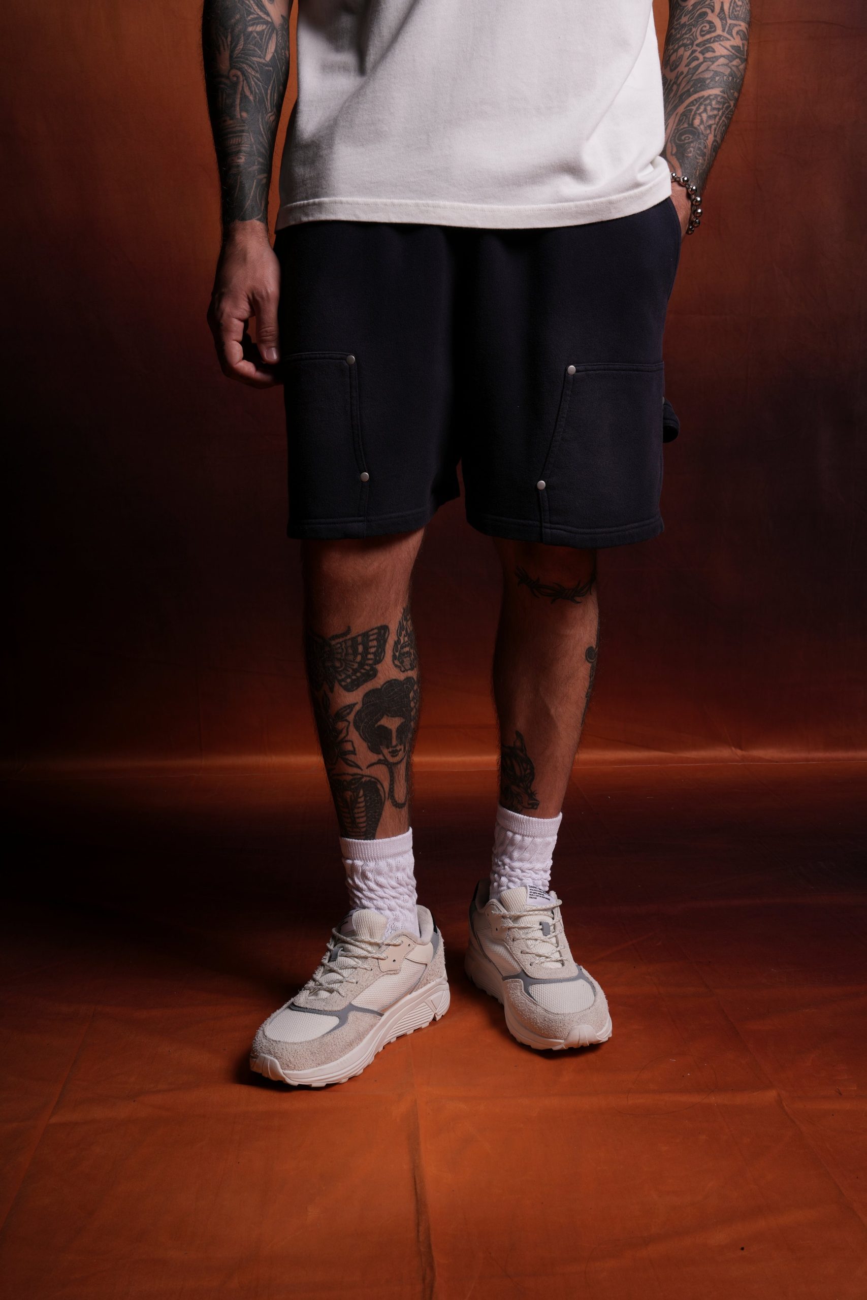 NFGU Forever Rivet Fleece Shorts in Nightshade Sun Fade - Image 2
