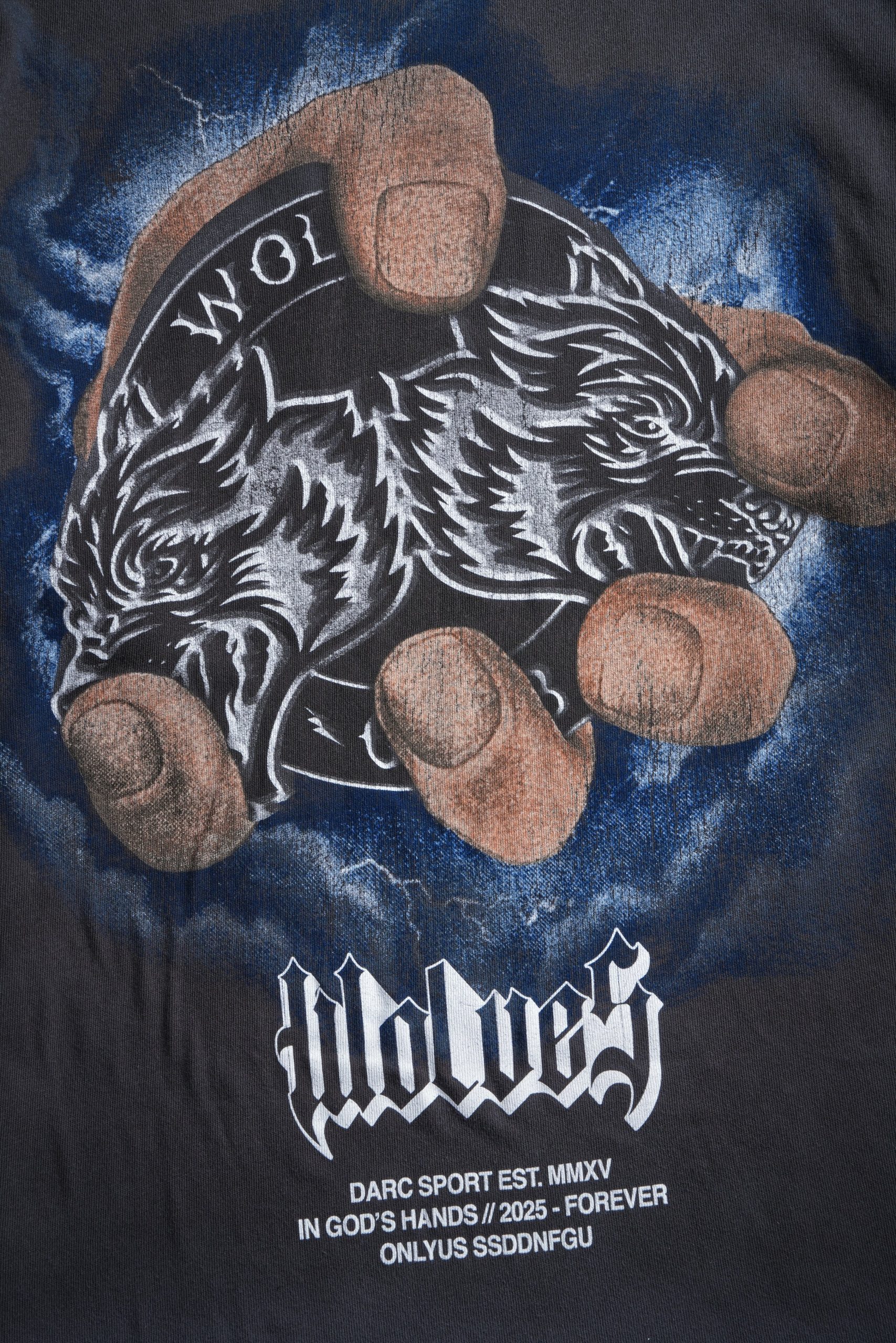 In God's Hands Premium Oversized Tee in Wolf Gray Drift Wash - Image 9