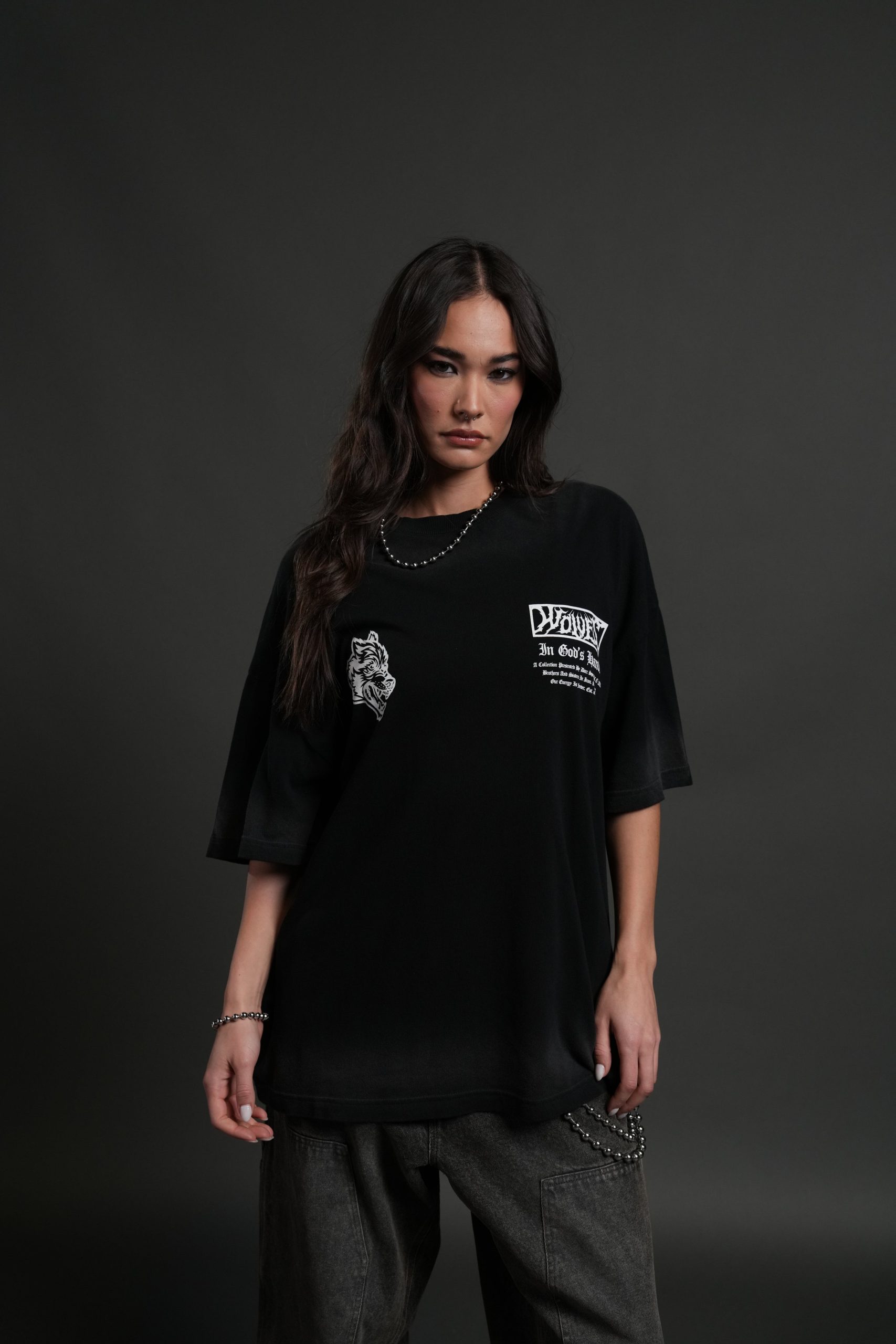 Midnight Horseman Premium Oversized Tee in Black Drift Wash - Image 9