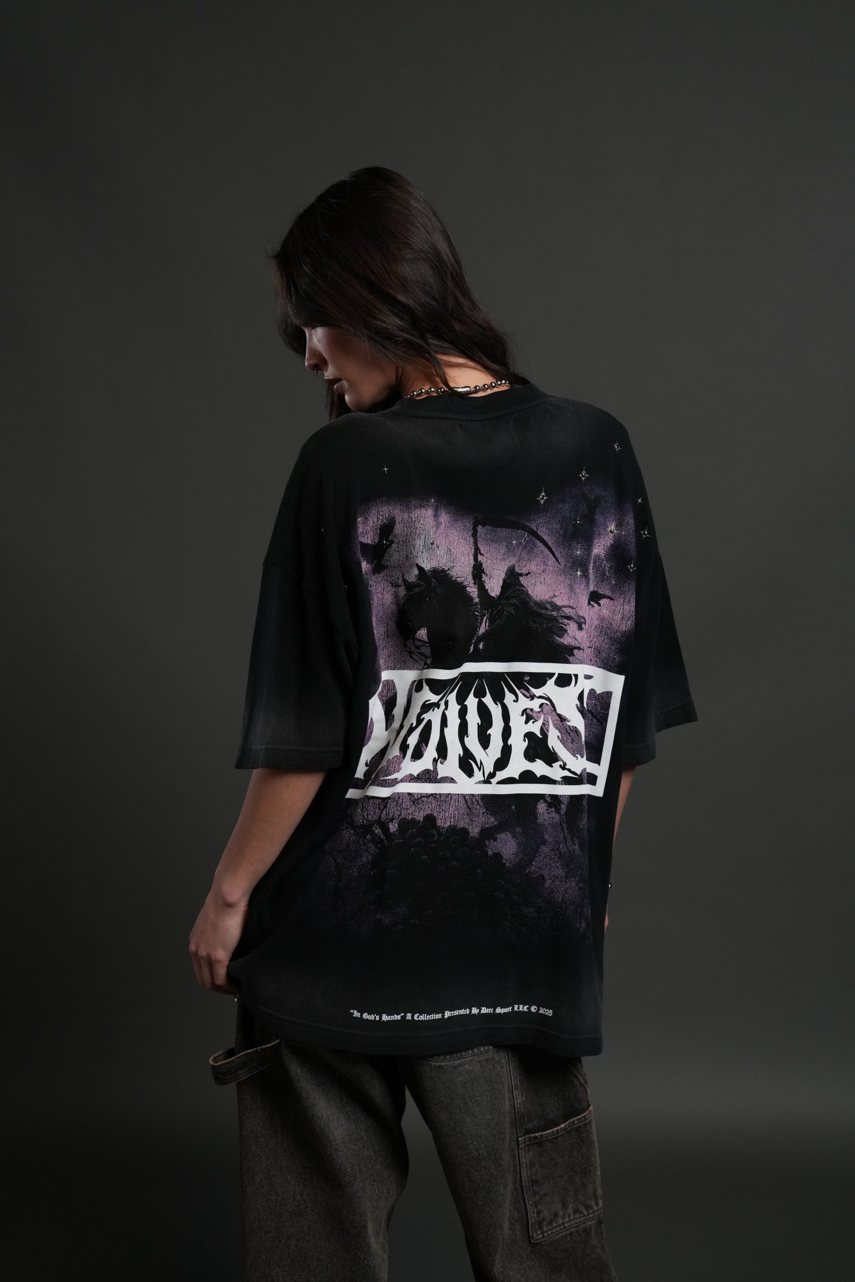 Midnight Horseman Premium Oversized Tee in Black Drift Wash - Image 10