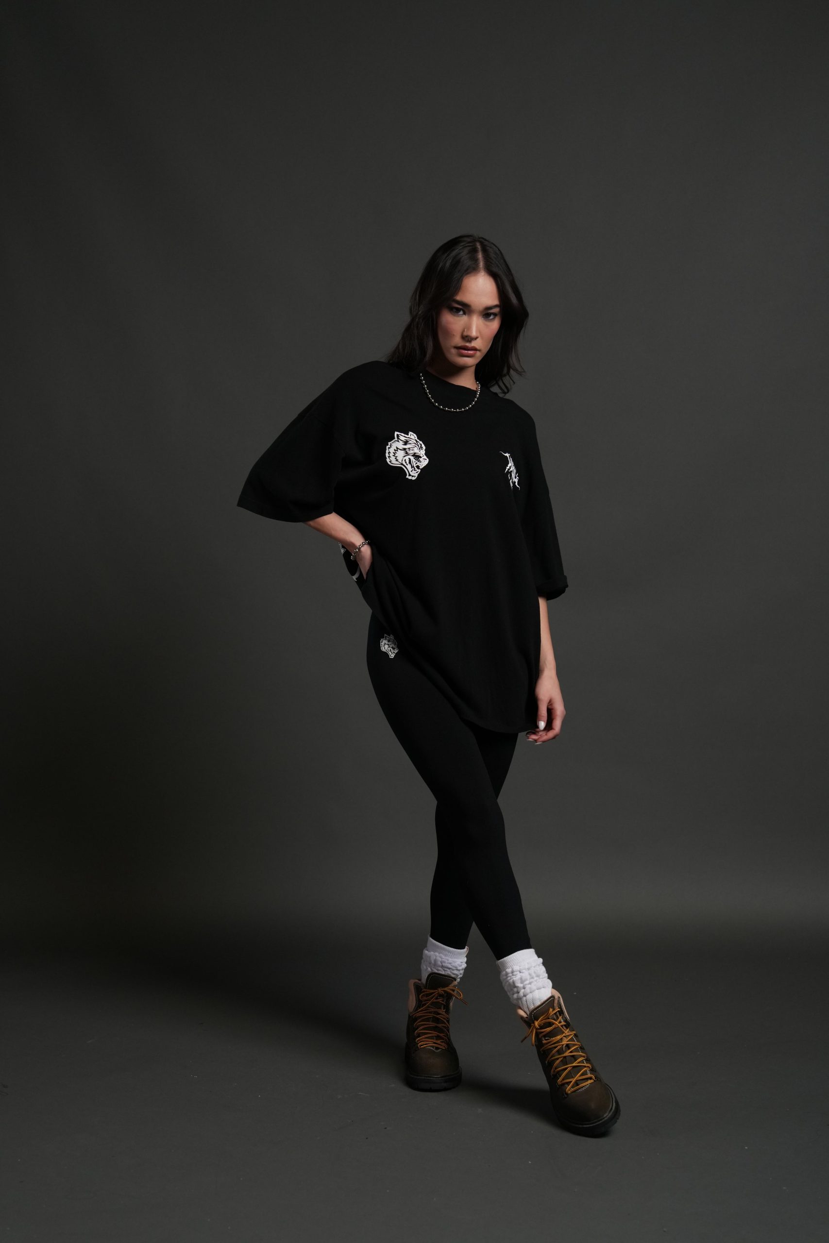 Through The Clouds Premium Oversized Tee in Black - Image 11