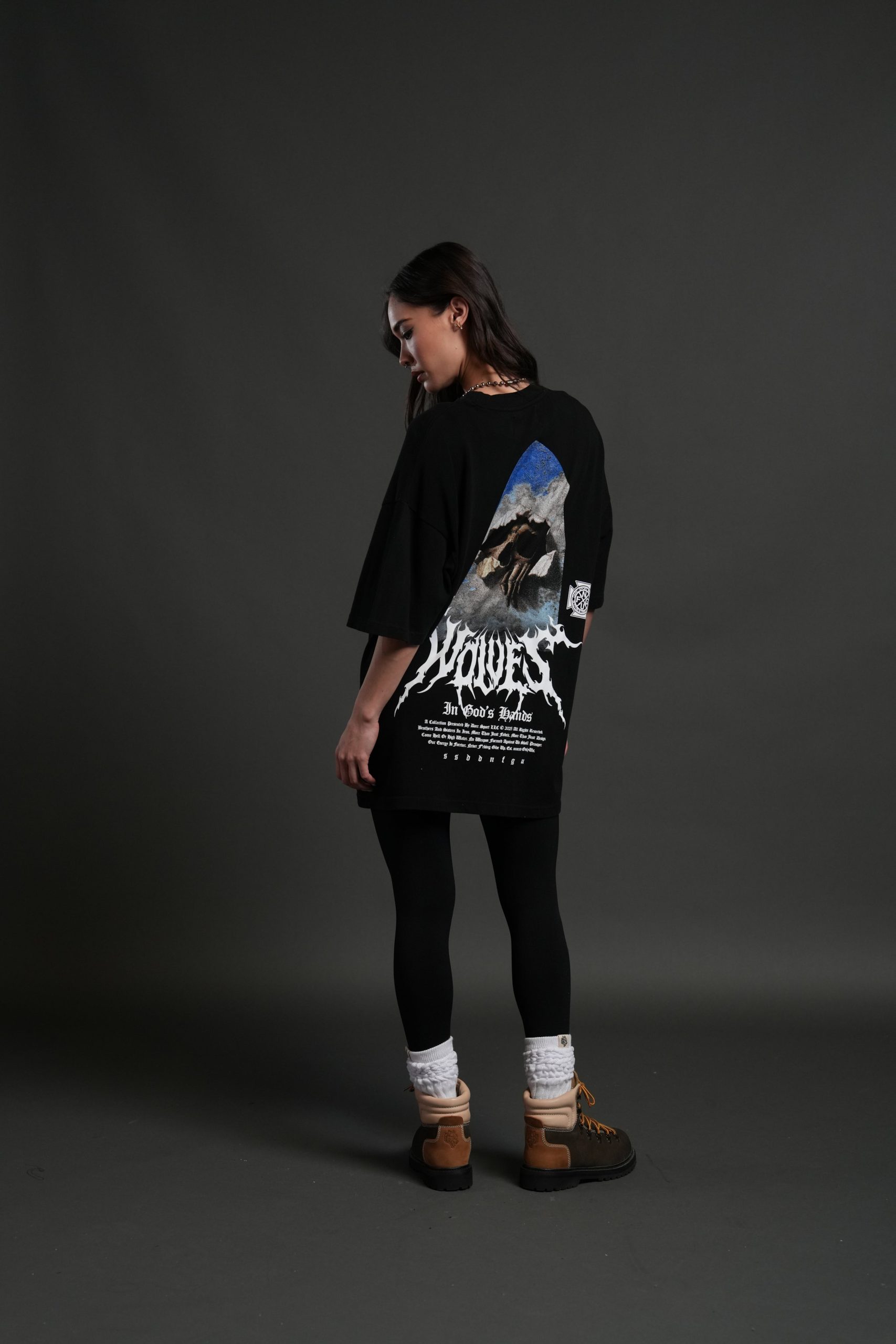 Through The Clouds Premium Oversized Tee in Black - Image 12