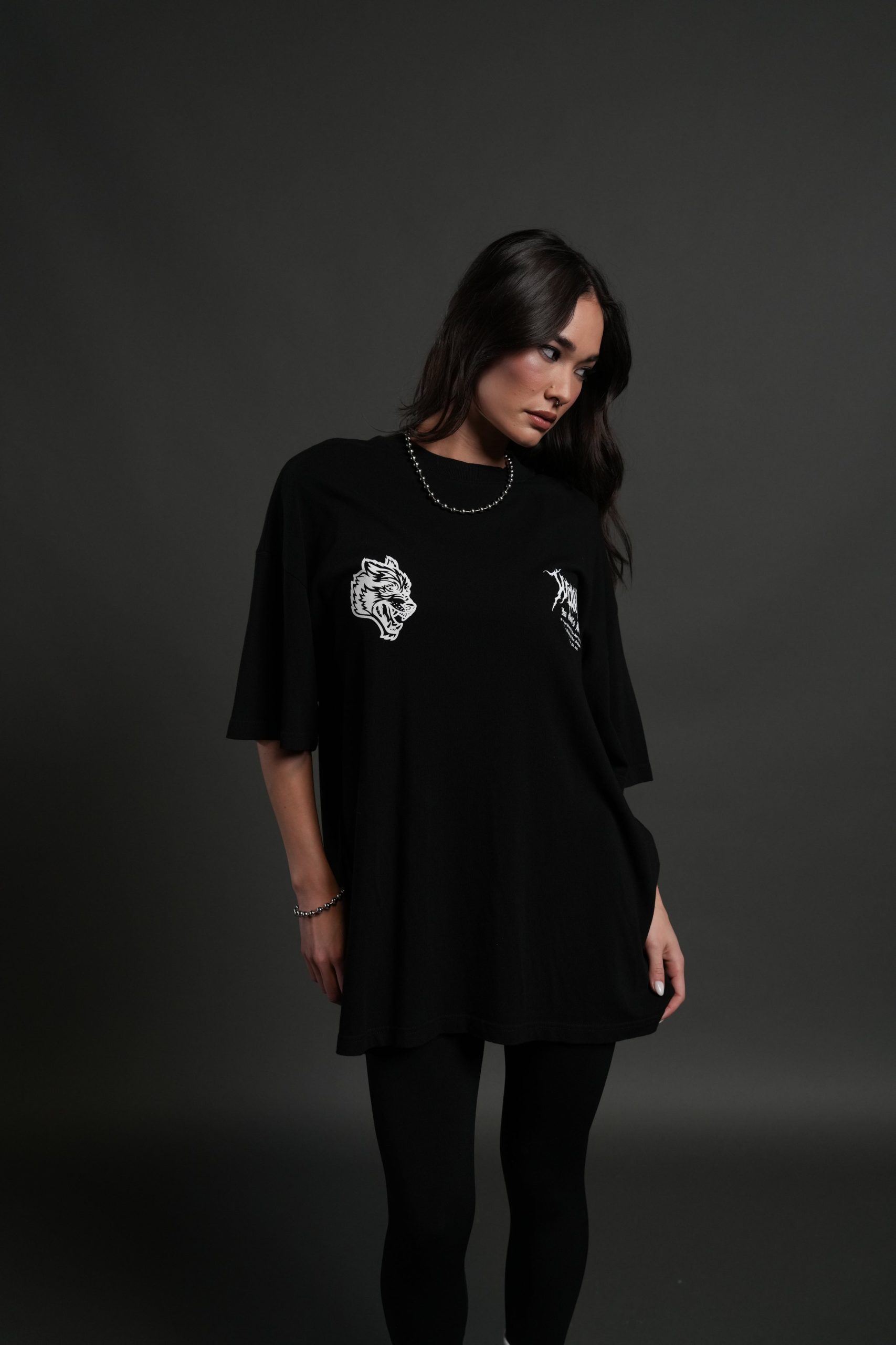 Through The Clouds Premium Oversized Tee in Black - Image 9