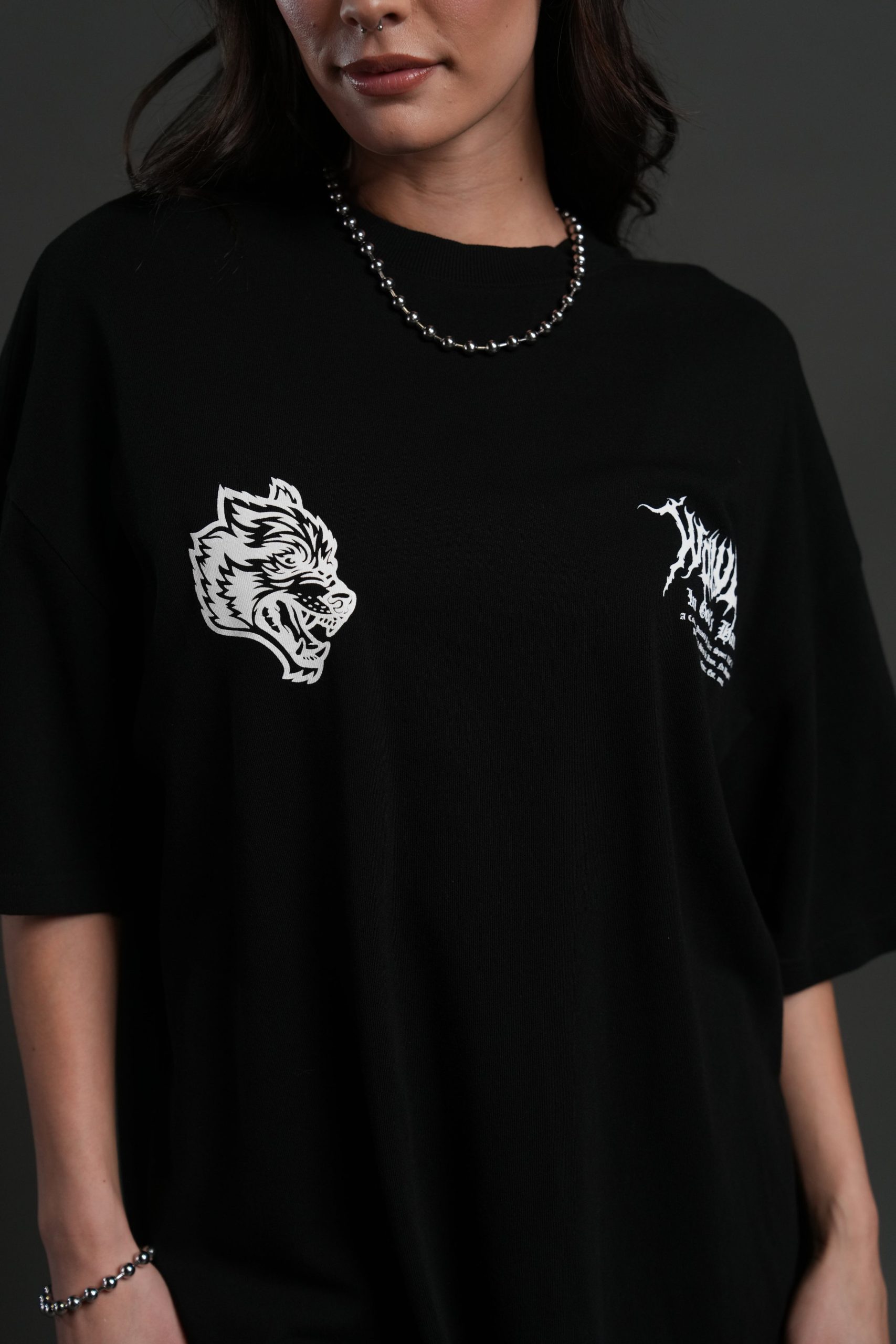 Through The Clouds Premium Oversized Tee in Black - Image 13