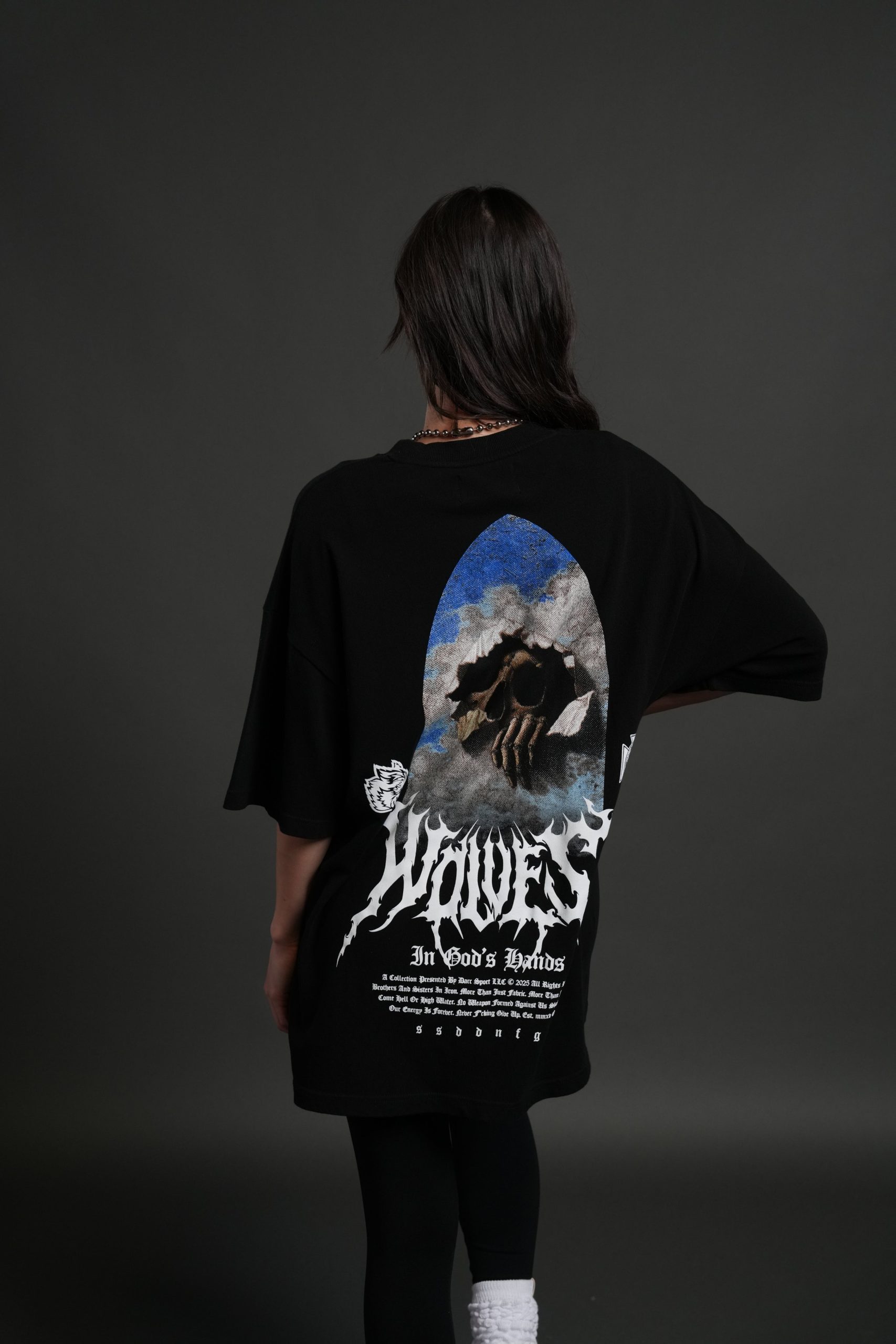 Through The Clouds Premium Oversized Tee in Black - Image 10