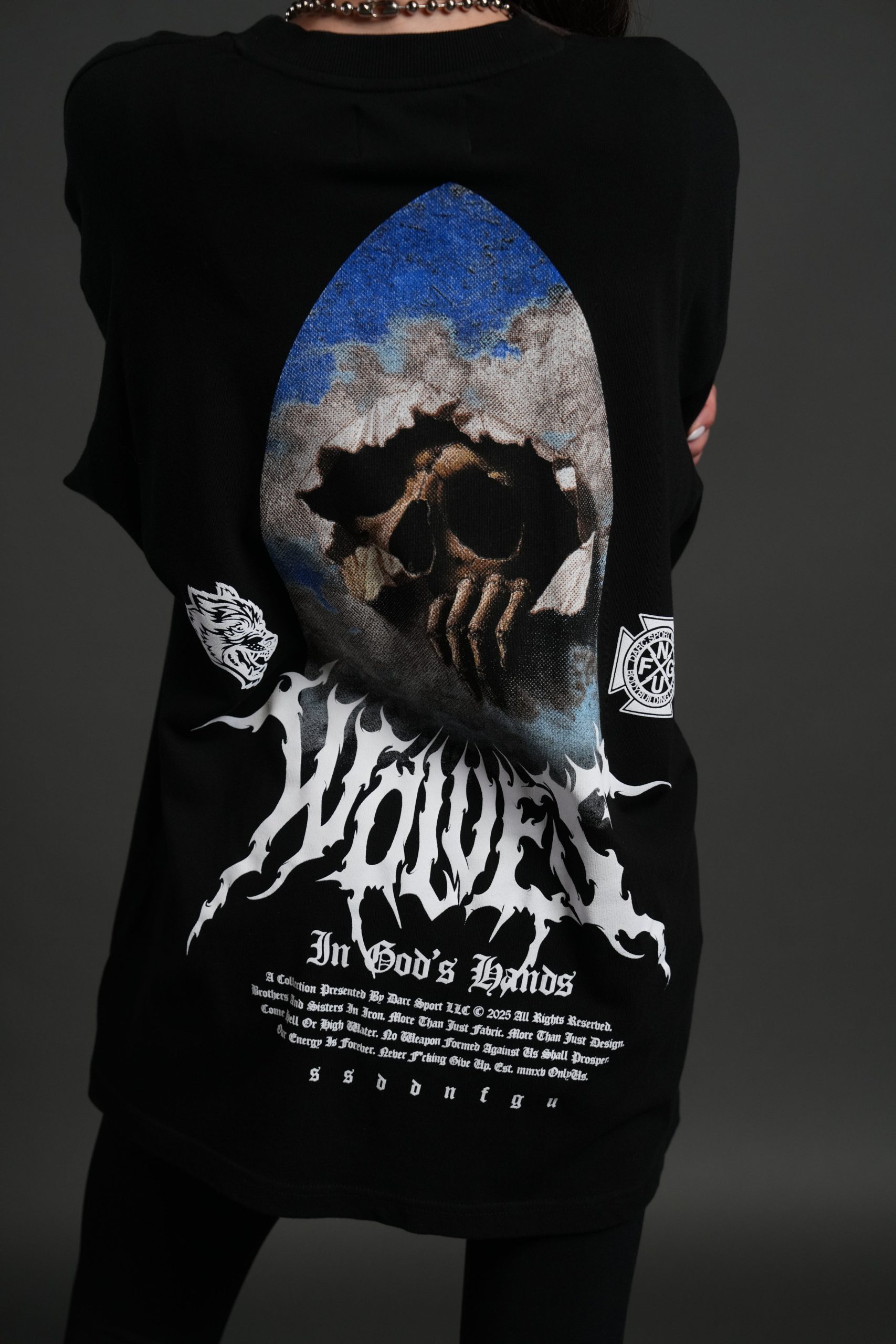 Through The Clouds Premium Oversized Tee in Black - Image 14