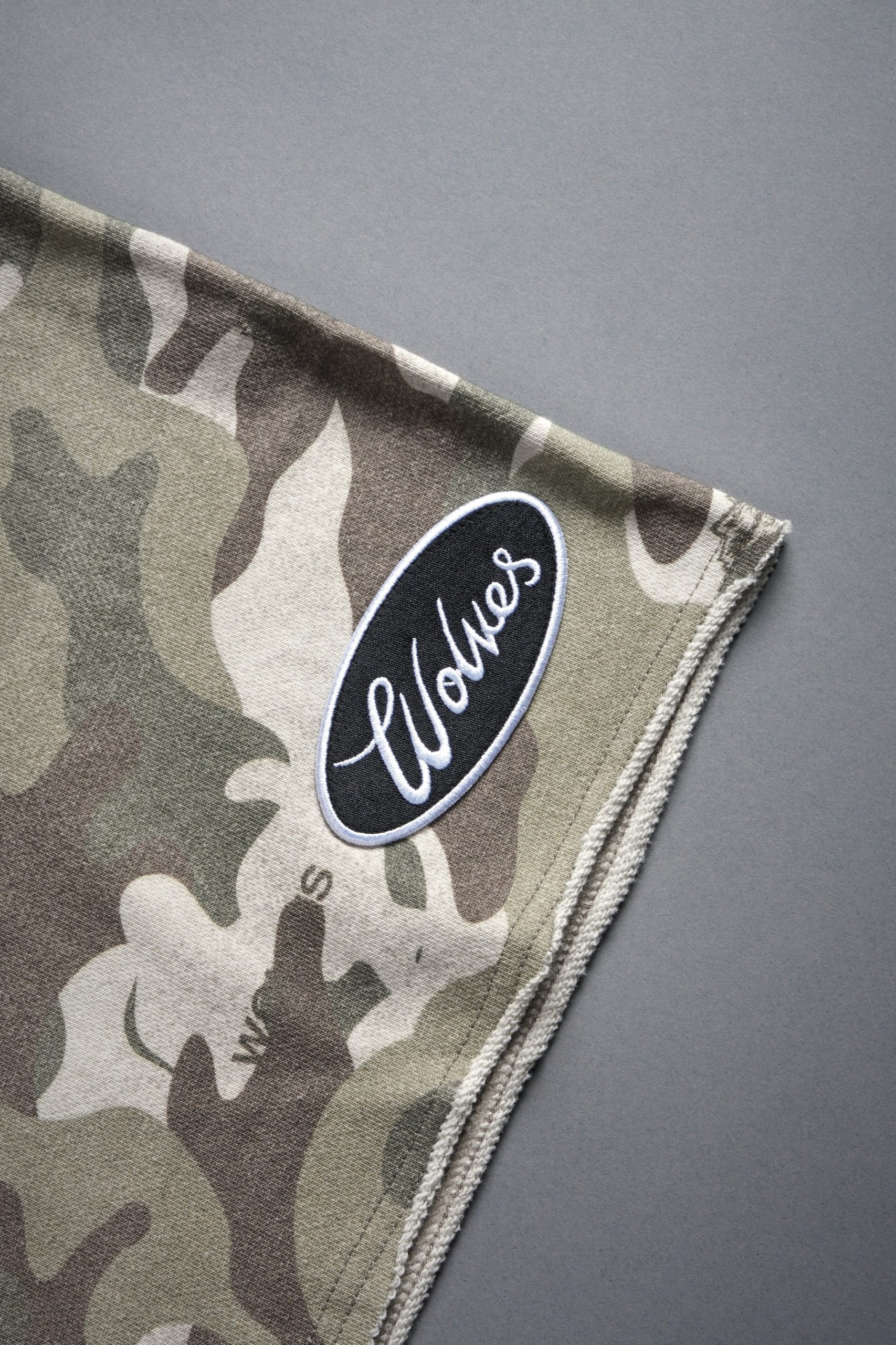 Rebel Heritage Grunge Oversized Raw Hem Post Lounge Sweat Shorts in DSVD Green Camo - Image 10