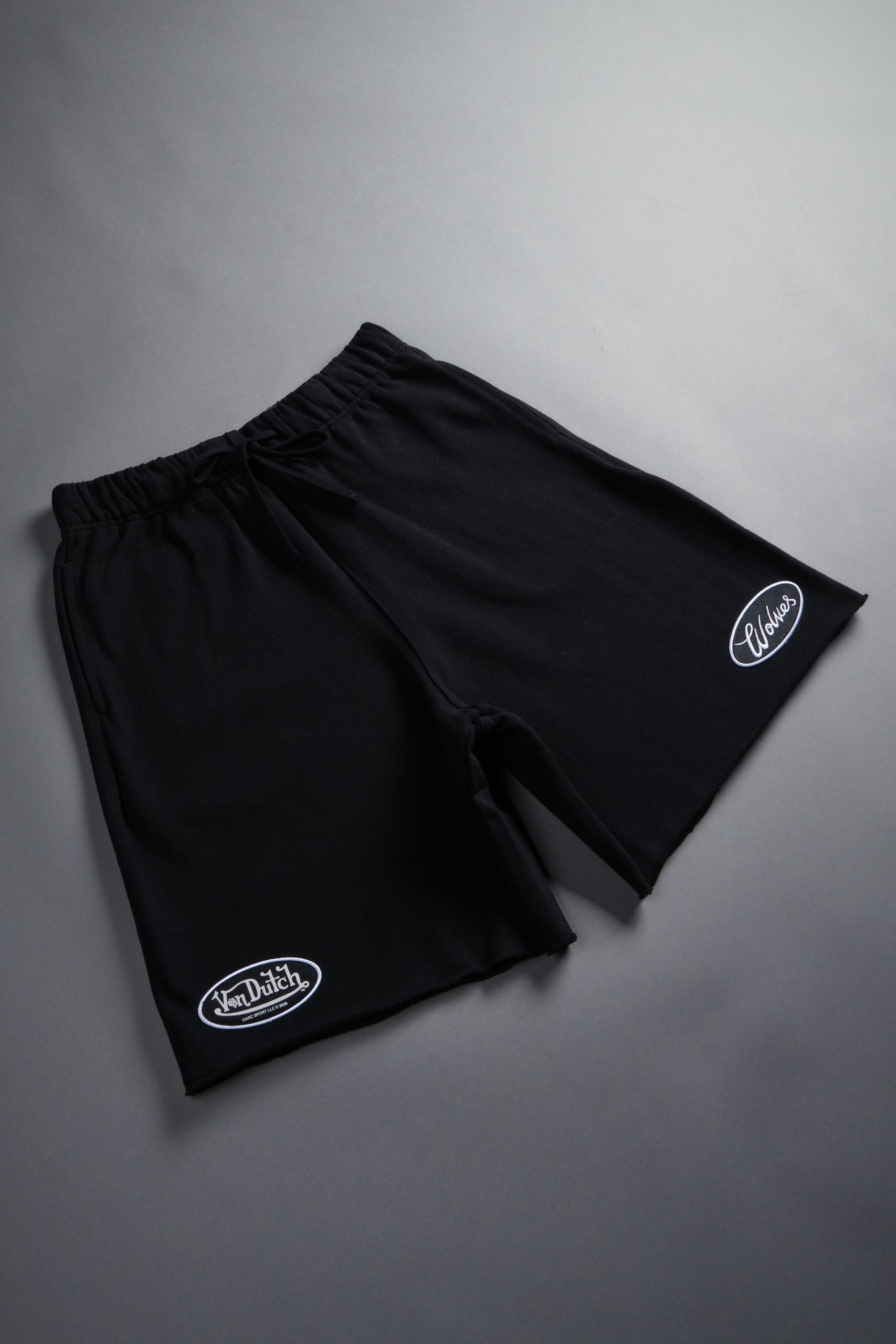 Rebel Heritage Grunge Oversized Raw Hem Post Lounge Sweat Shorts in Black - Image 8