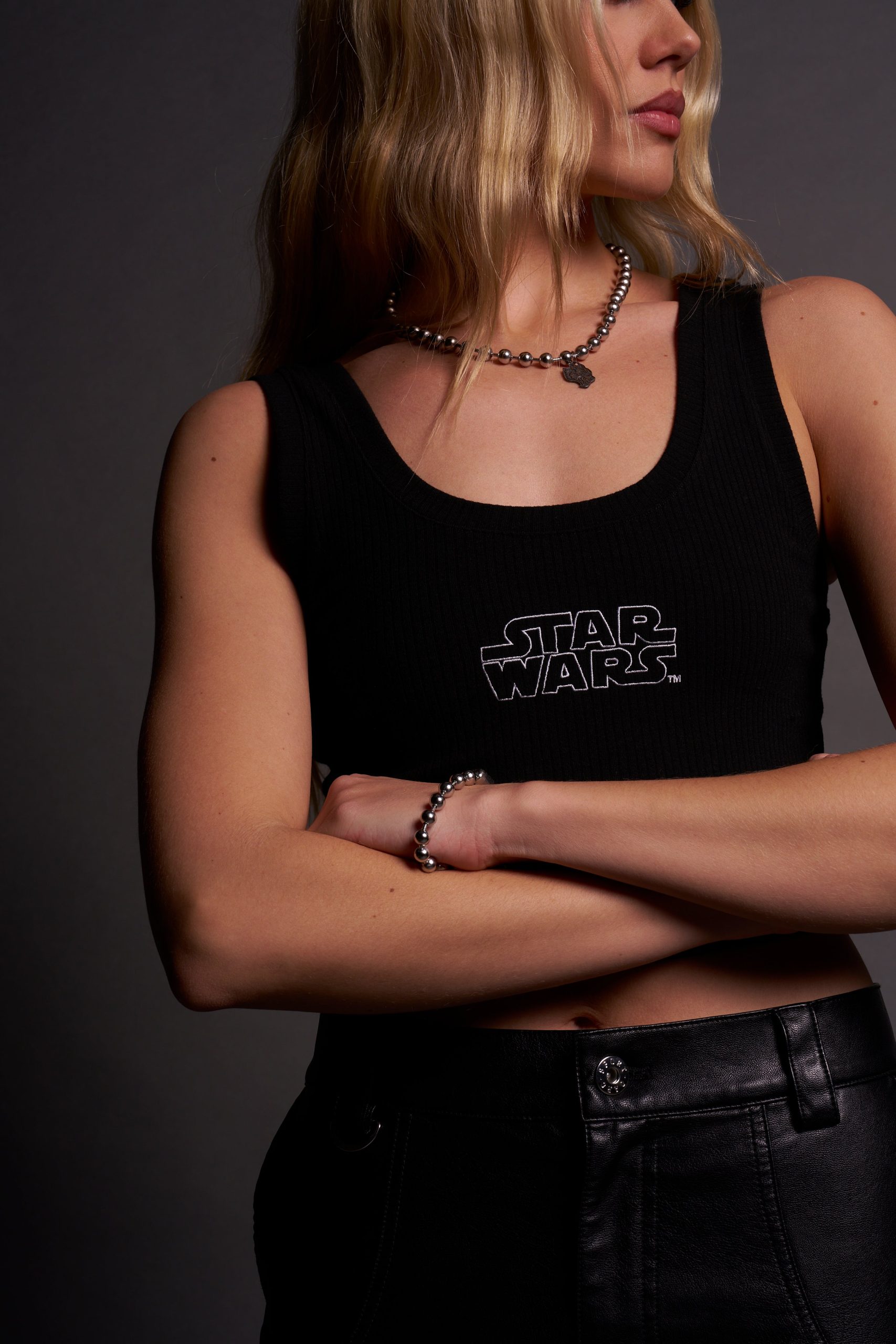 Star Wars She Classic Ribbed Tank in Black - Image 6