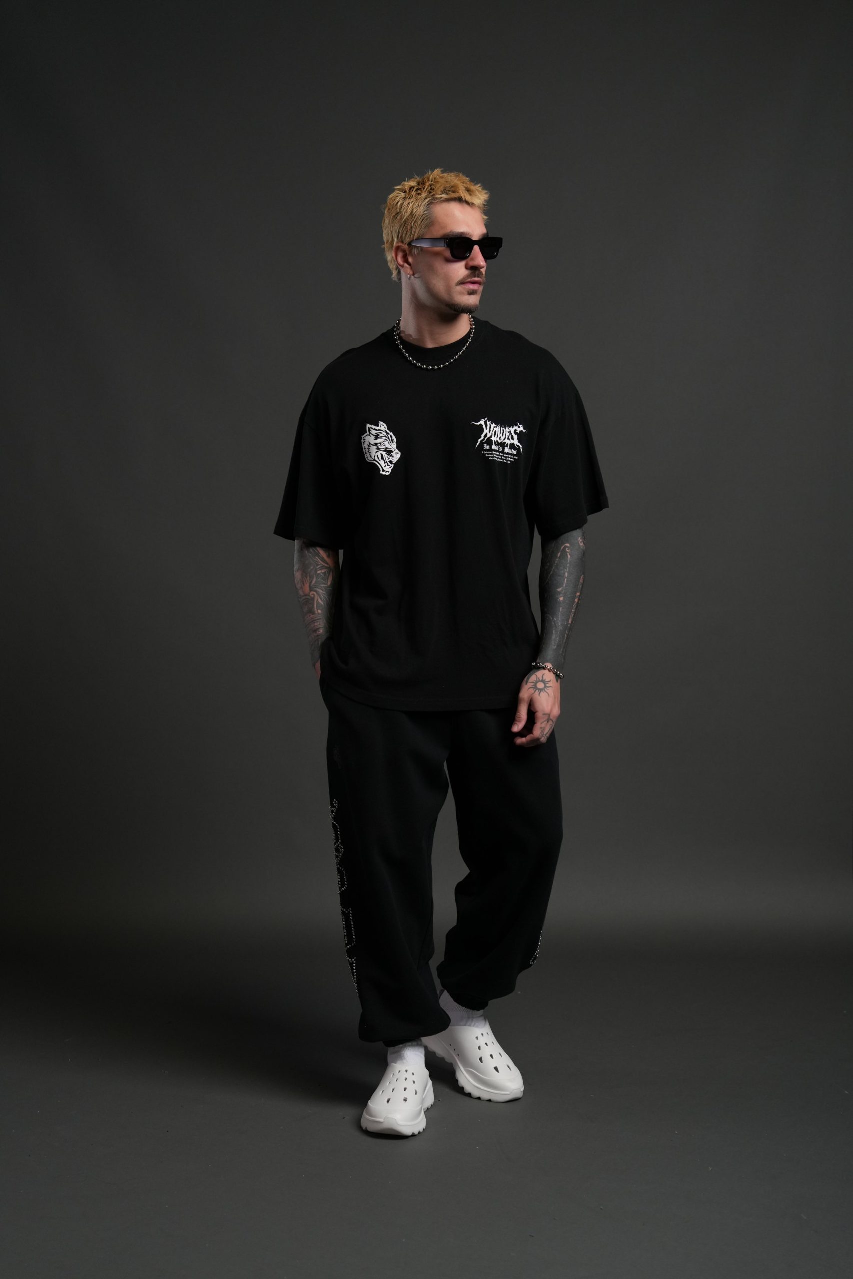 Through The Clouds Premium Oversized Tee in Black - Image 5