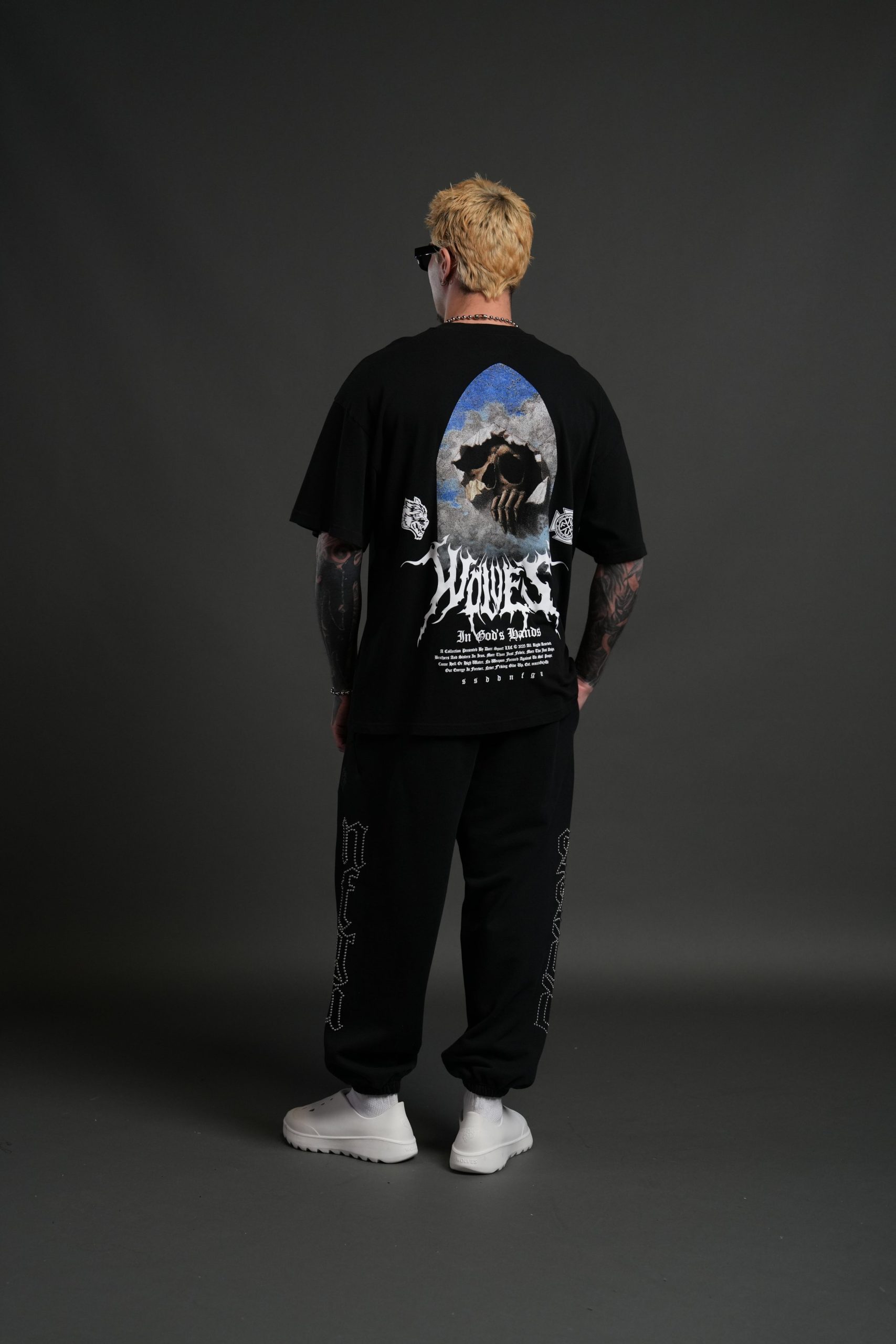 Through The Clouds Premium Oversized Tee in Black - Image 6