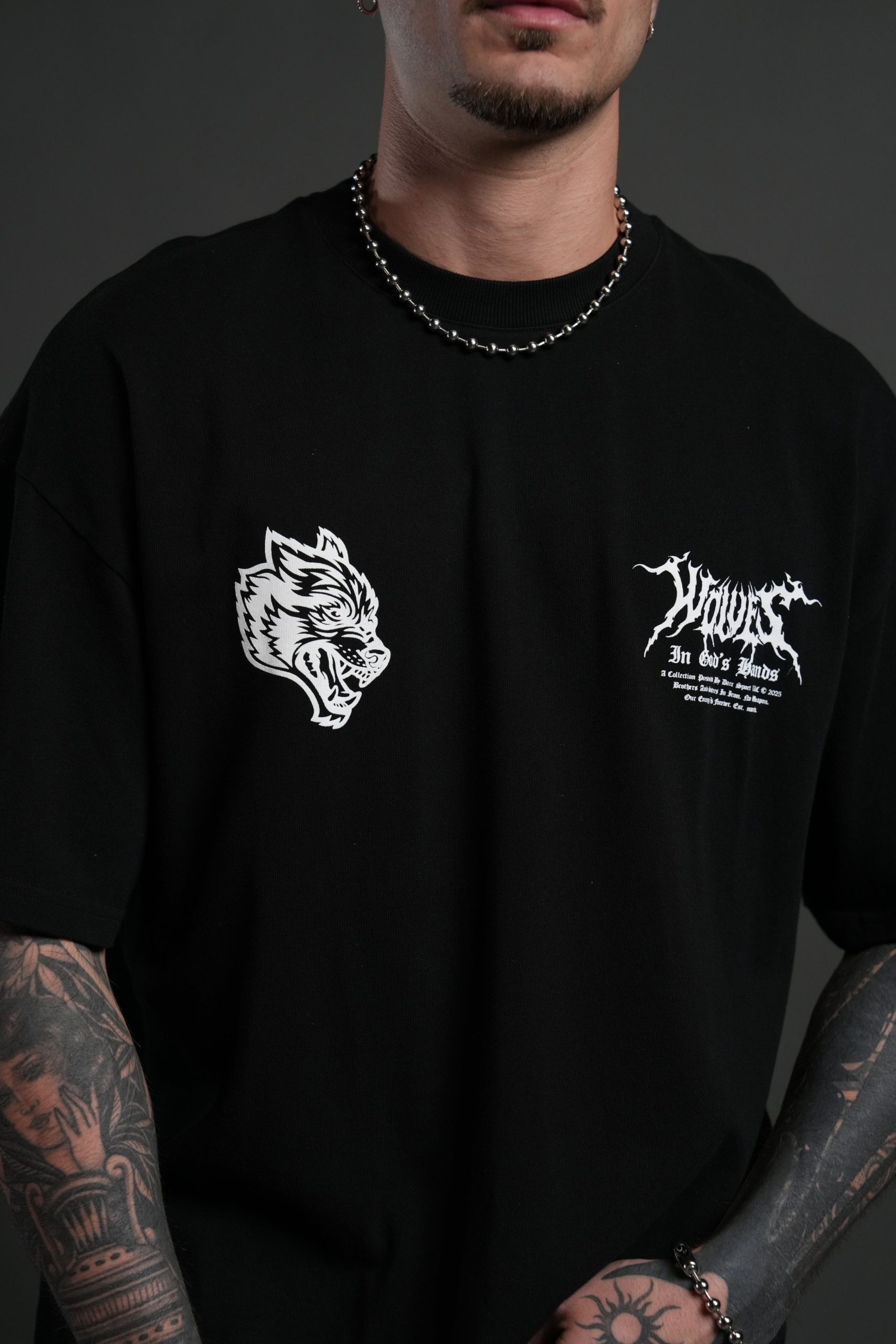 Through The Clouds Premium Oversized Tee in Black - Image 7