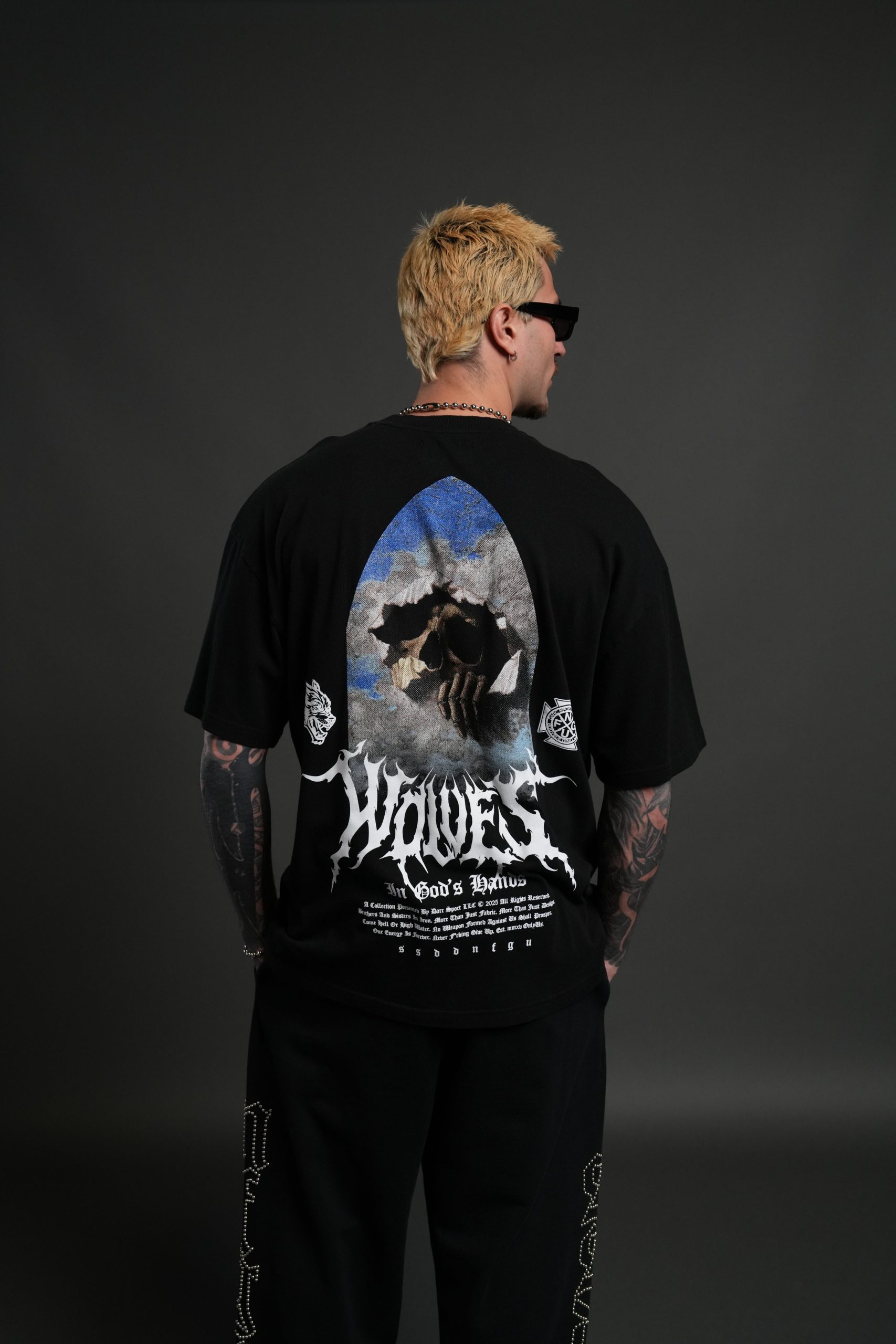 Through The Clouds Premium Oversized Tee in Black - Image 4