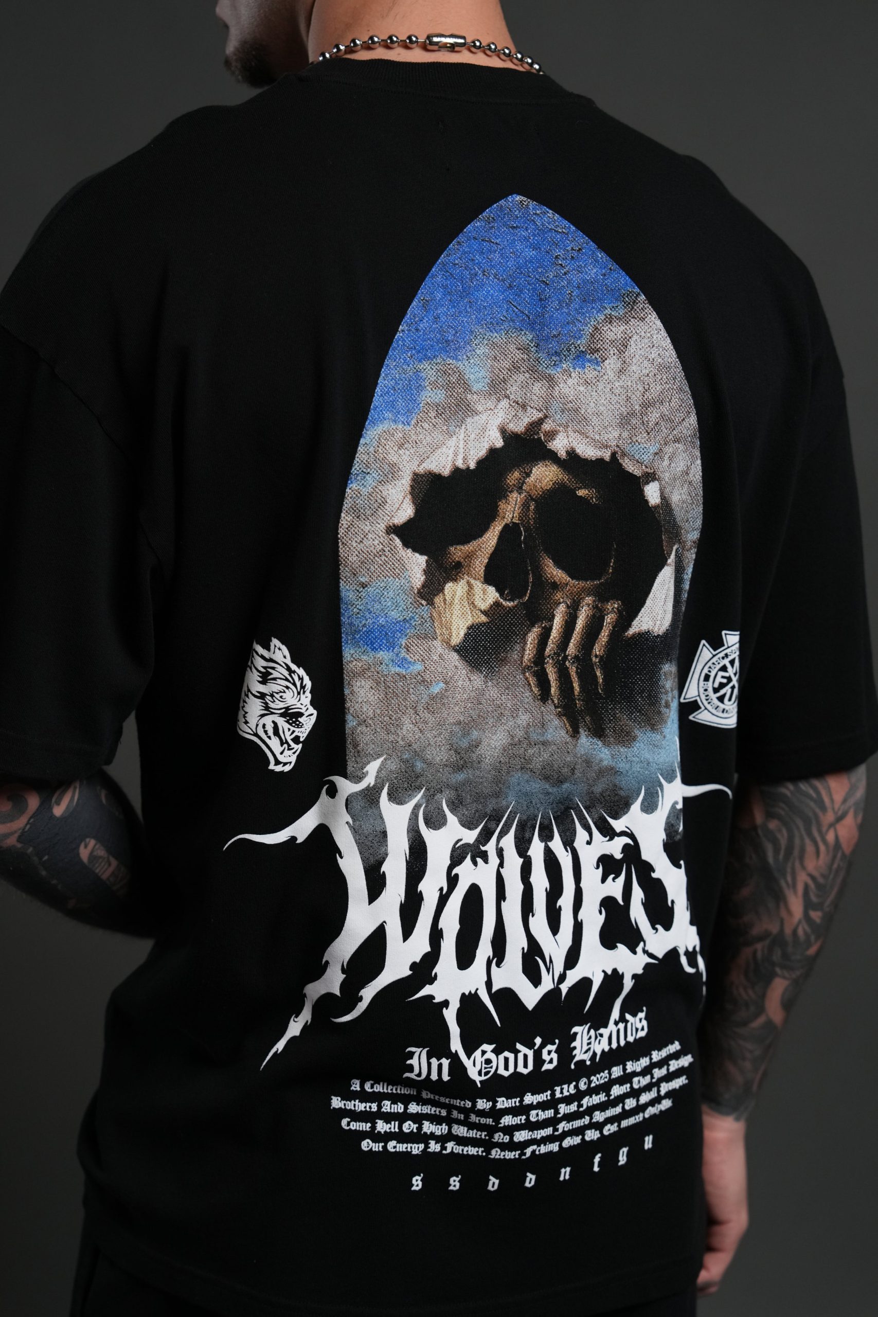 Through The Clouds Premium Oversized Tee in Black - Image 8
