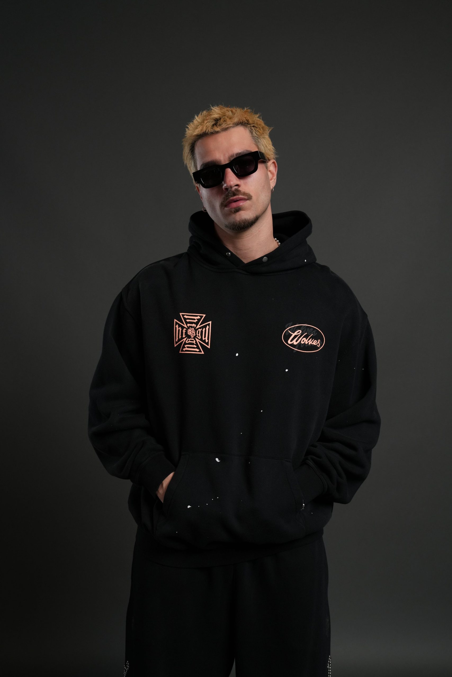 DSA FRVR Pierce Hoodie in Black Drift Wash - Image 2
