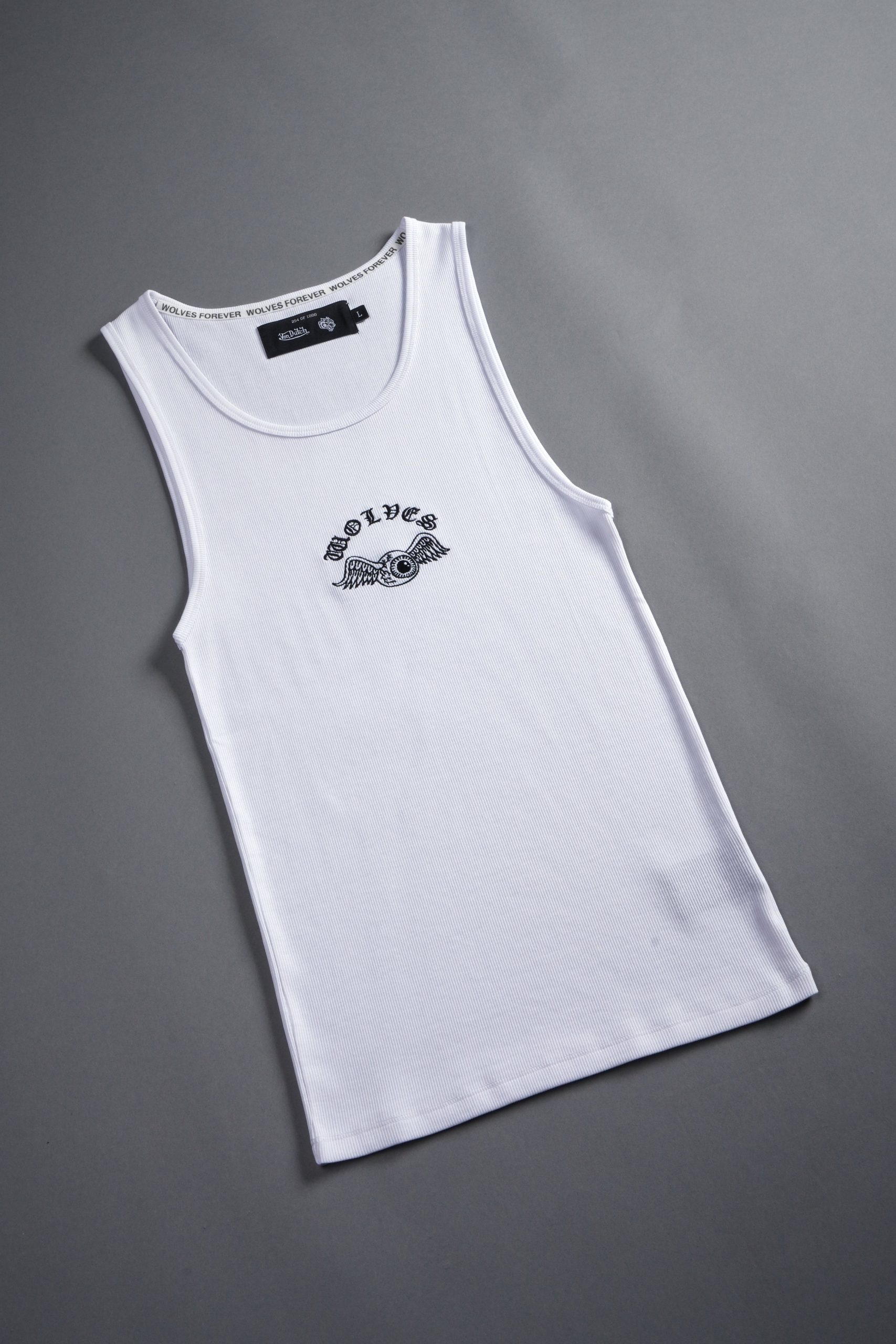 VD Chopper Ribbed Tank V2 in White - Image 6