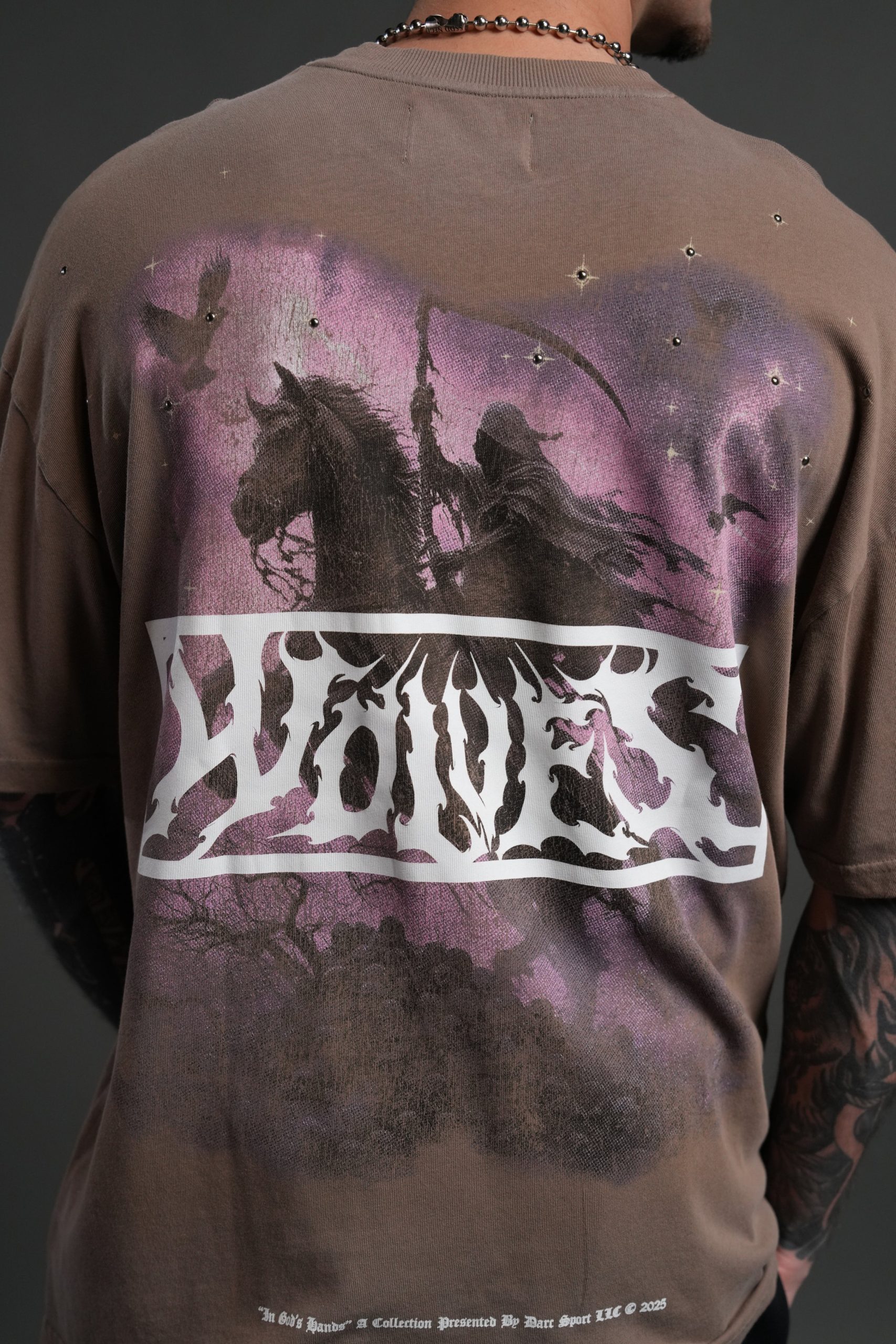 Midnight Horseman Premium Oversized Tee in Mojave Brown Drift Wash - Image 5