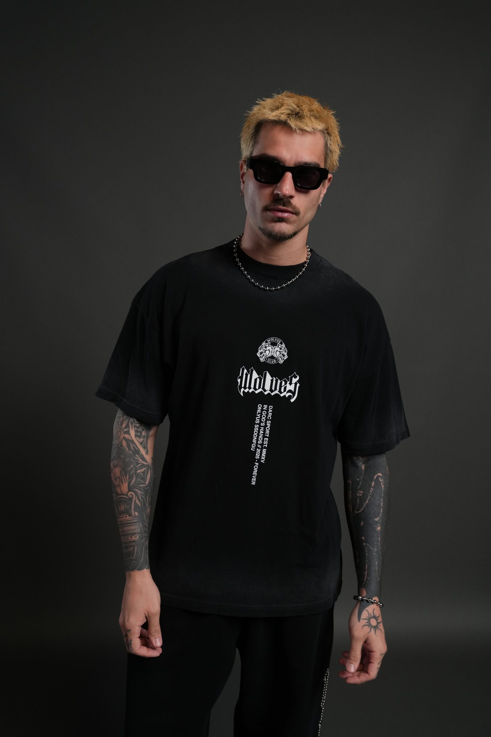 In God's Hands Premium Oversized Tee in Black Drift Wash - Image 2