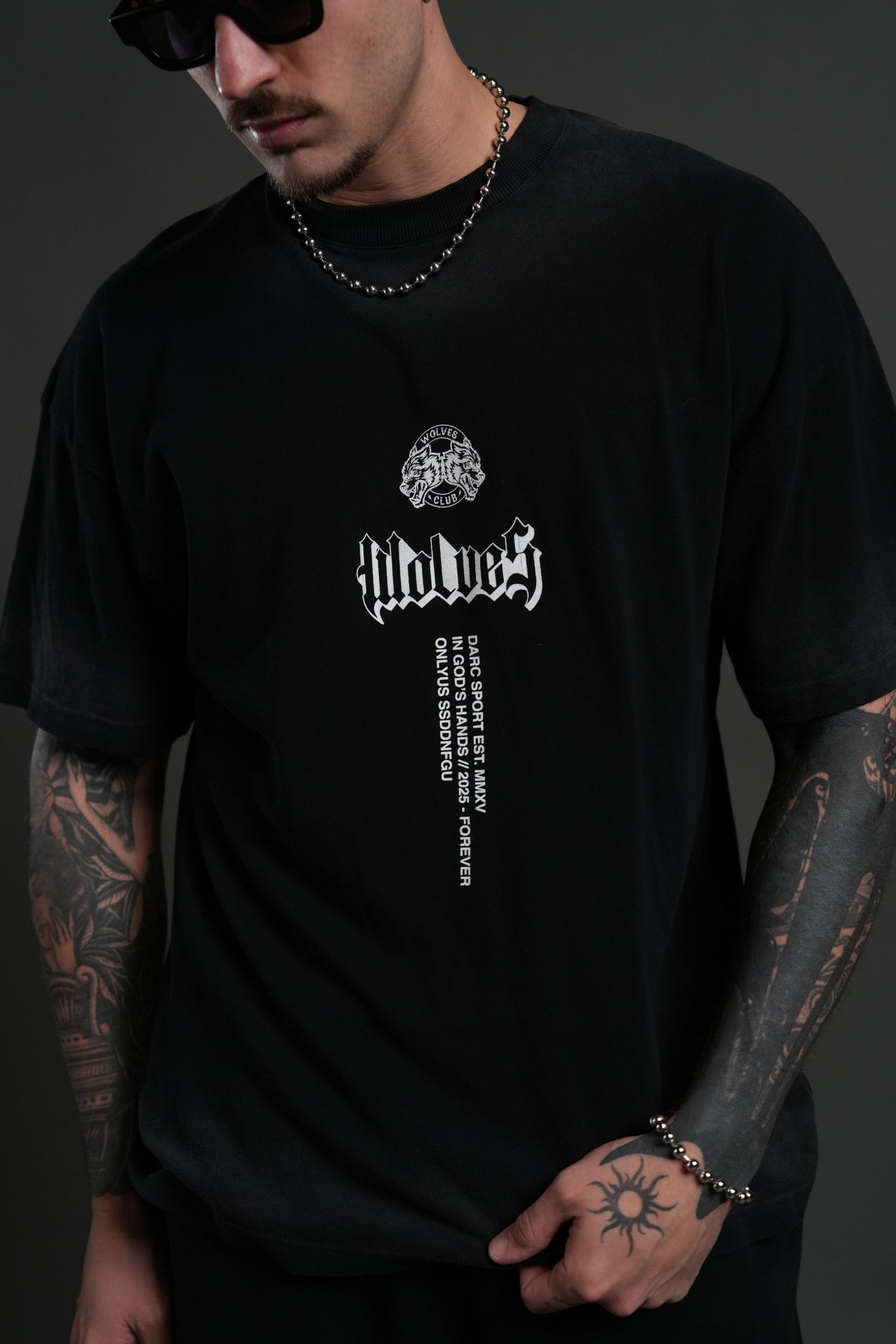 In God's Hands Premium Oversized Tee in Black Drift Wash - Image 6