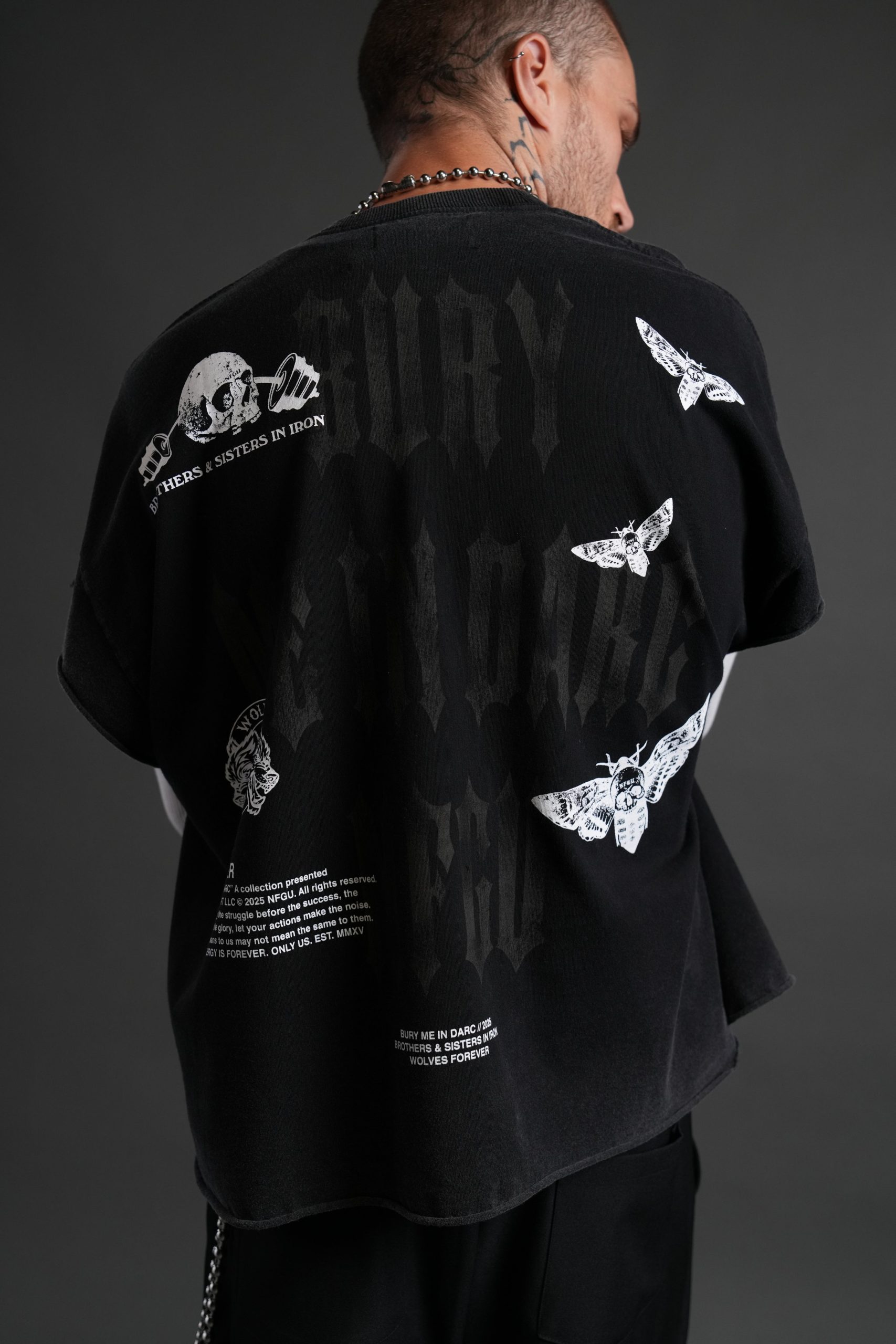 Bury Me in Darc Forever Grunge Cut-Off Tee in Black - Image 8