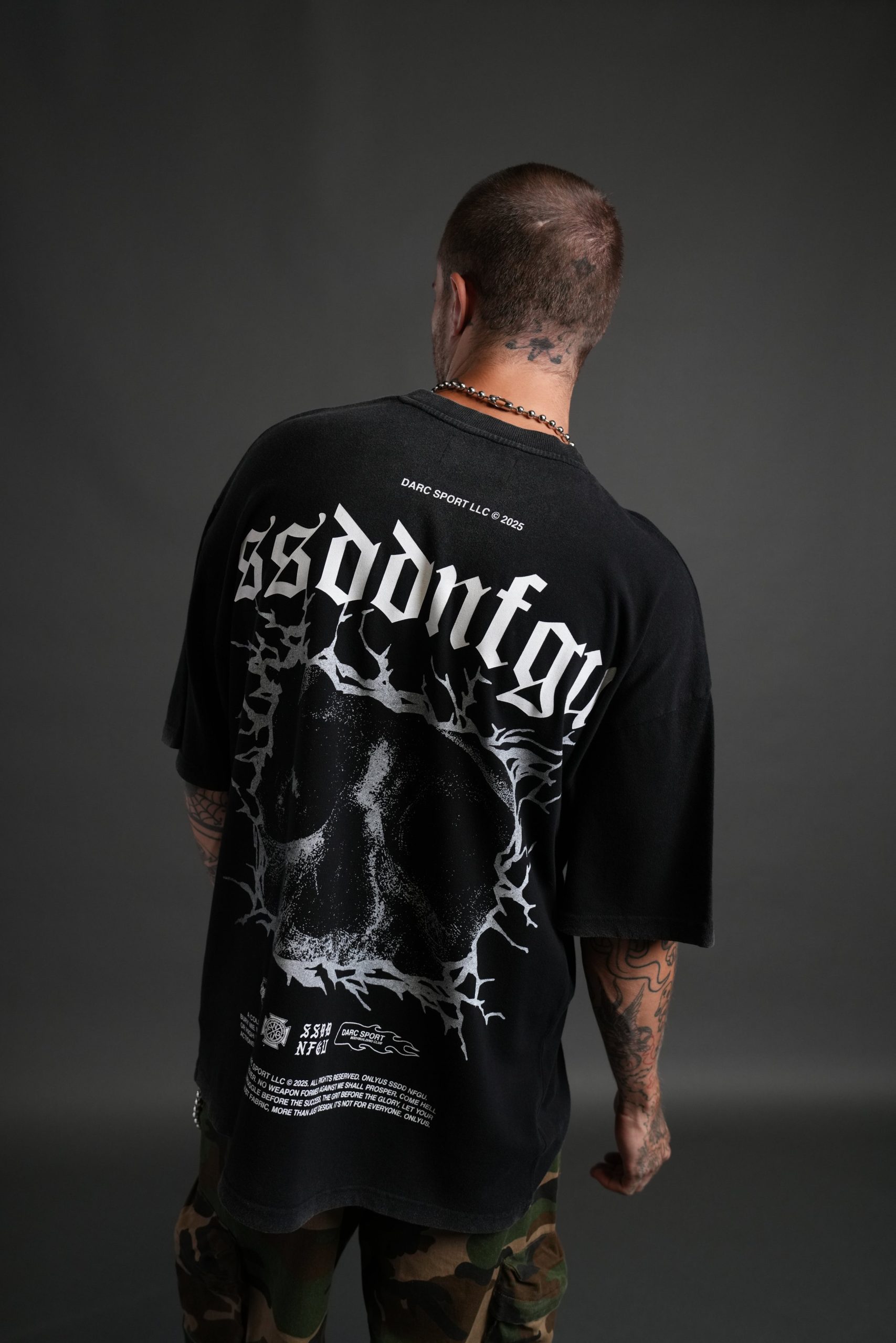 Our Blood Premium Oversized Tee in Black - Image 4