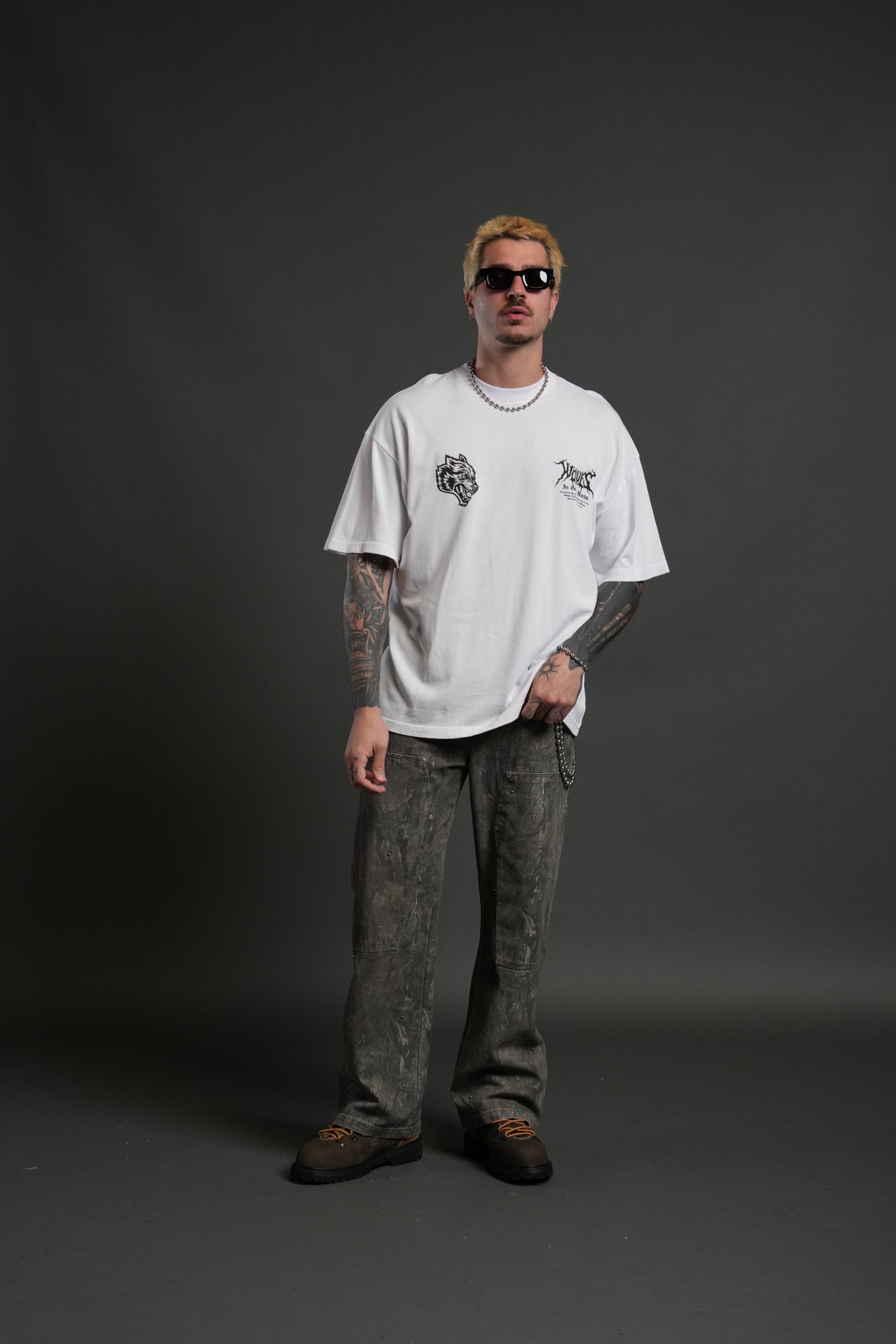 Through The Clouds Premium Oversized Tee in White - Image 5