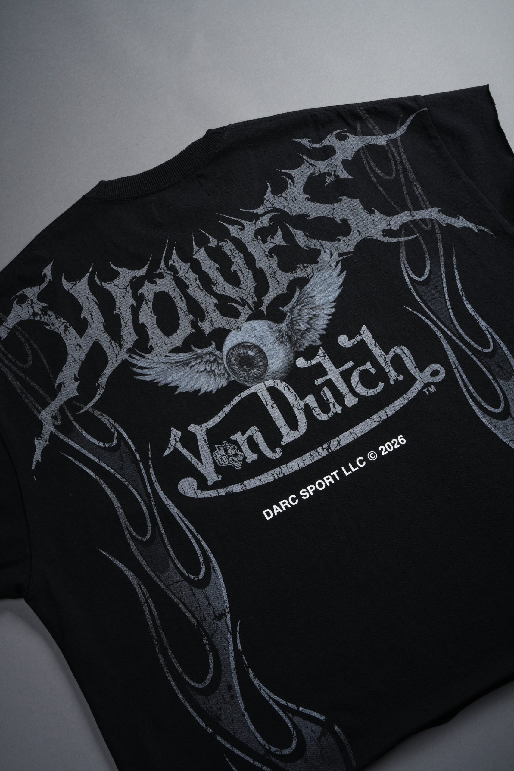 Take-Off Grunge Cut-Off Mid-Length Raw Hem Tee in Black - Image 9