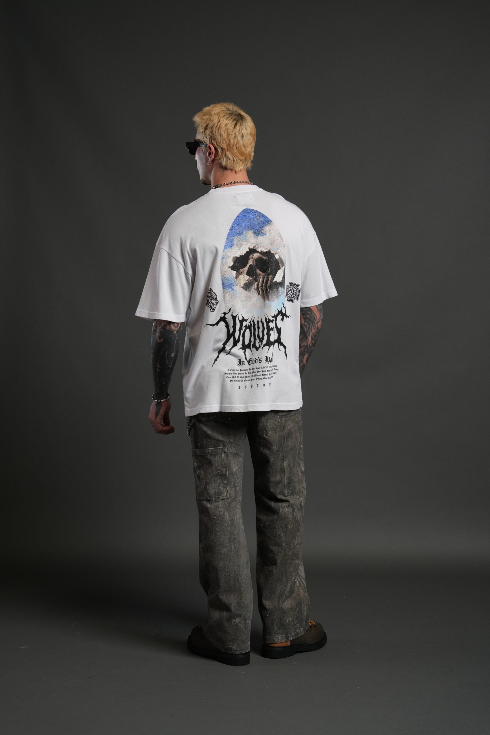 Through The Clouds Premium Oversized Tee in White - Image 6