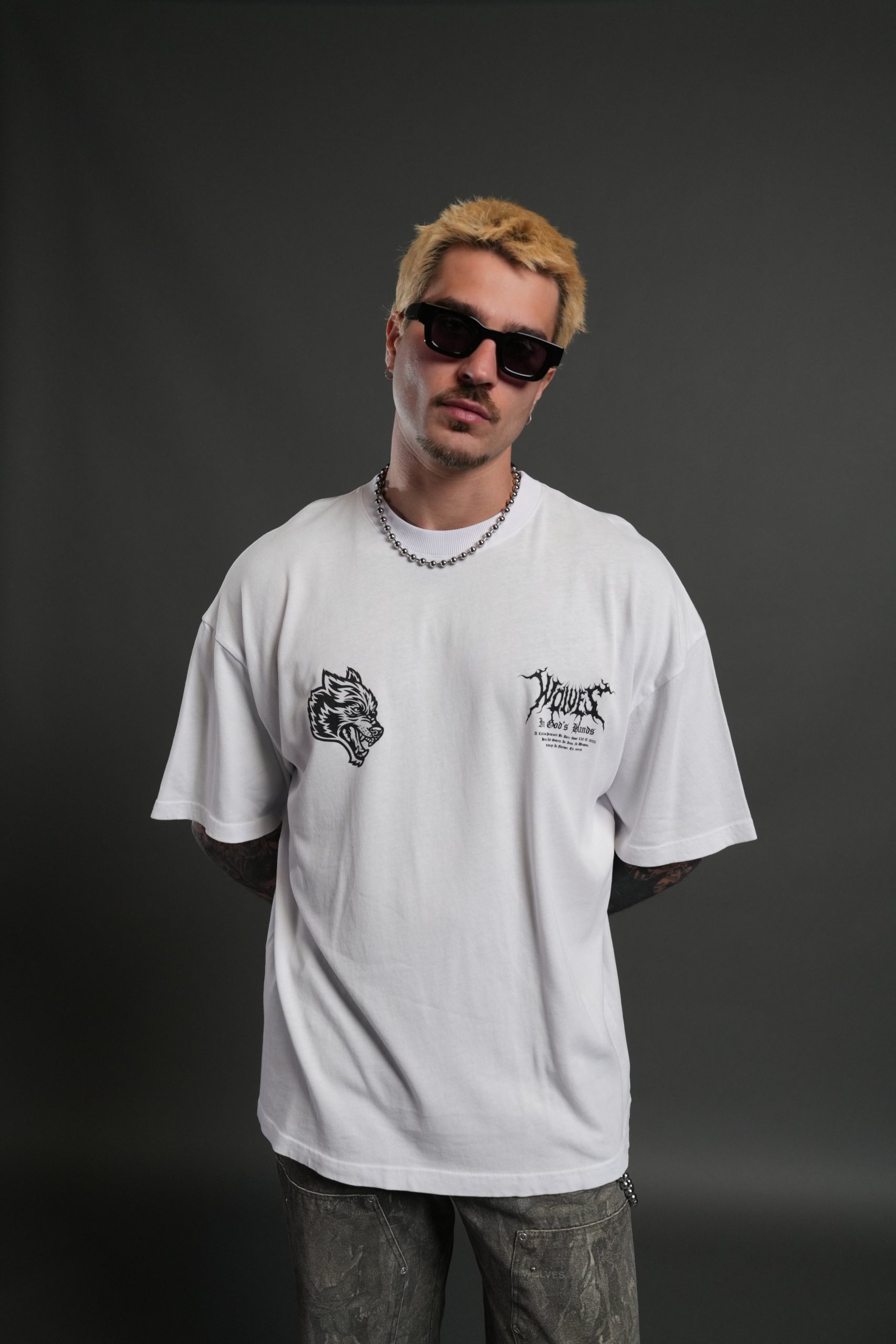 Through The Clouds Premium Oversized Tee in White - Image 2