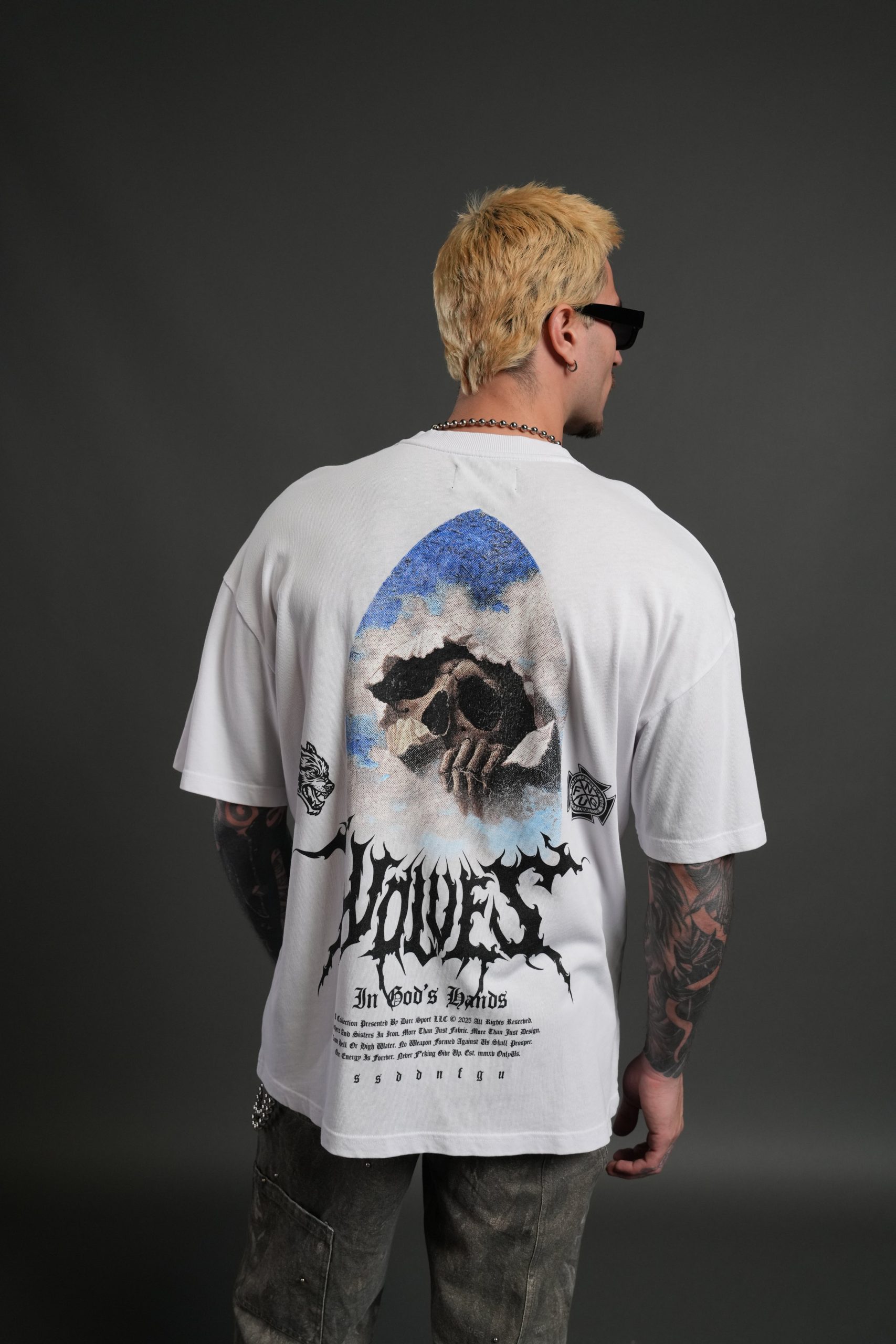Through The Clouds Premium Oversized Tee in White - Image 4