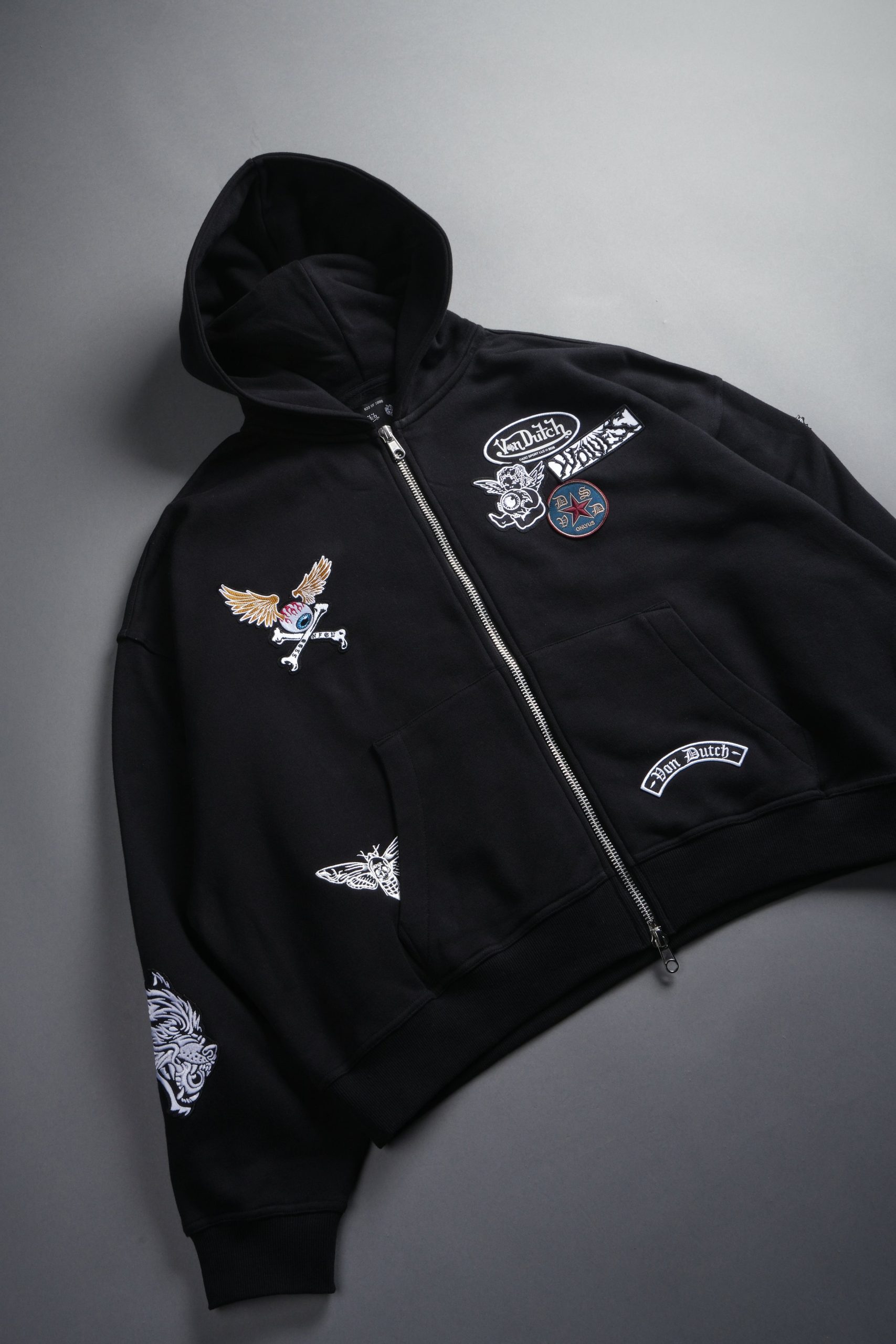 Darc Kulture Vex Double Zip Hoodie in Black - Image 12