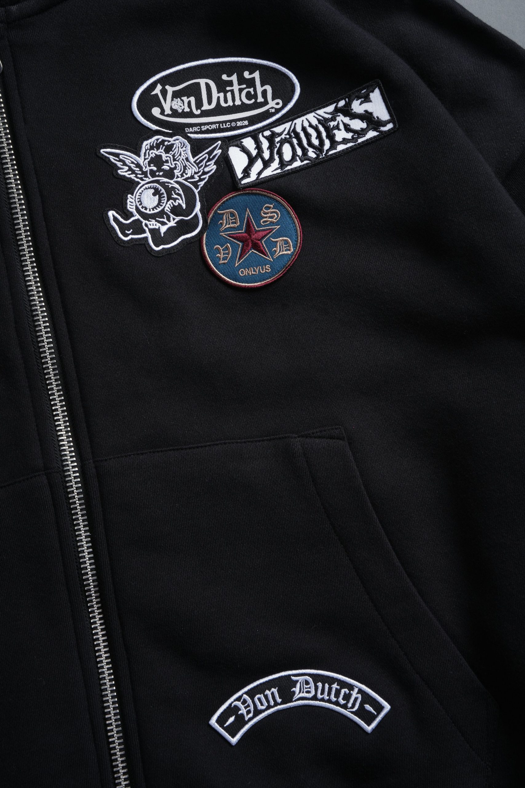 Darc Kulture Vex Double Zip Hoodie in Black - Image 15