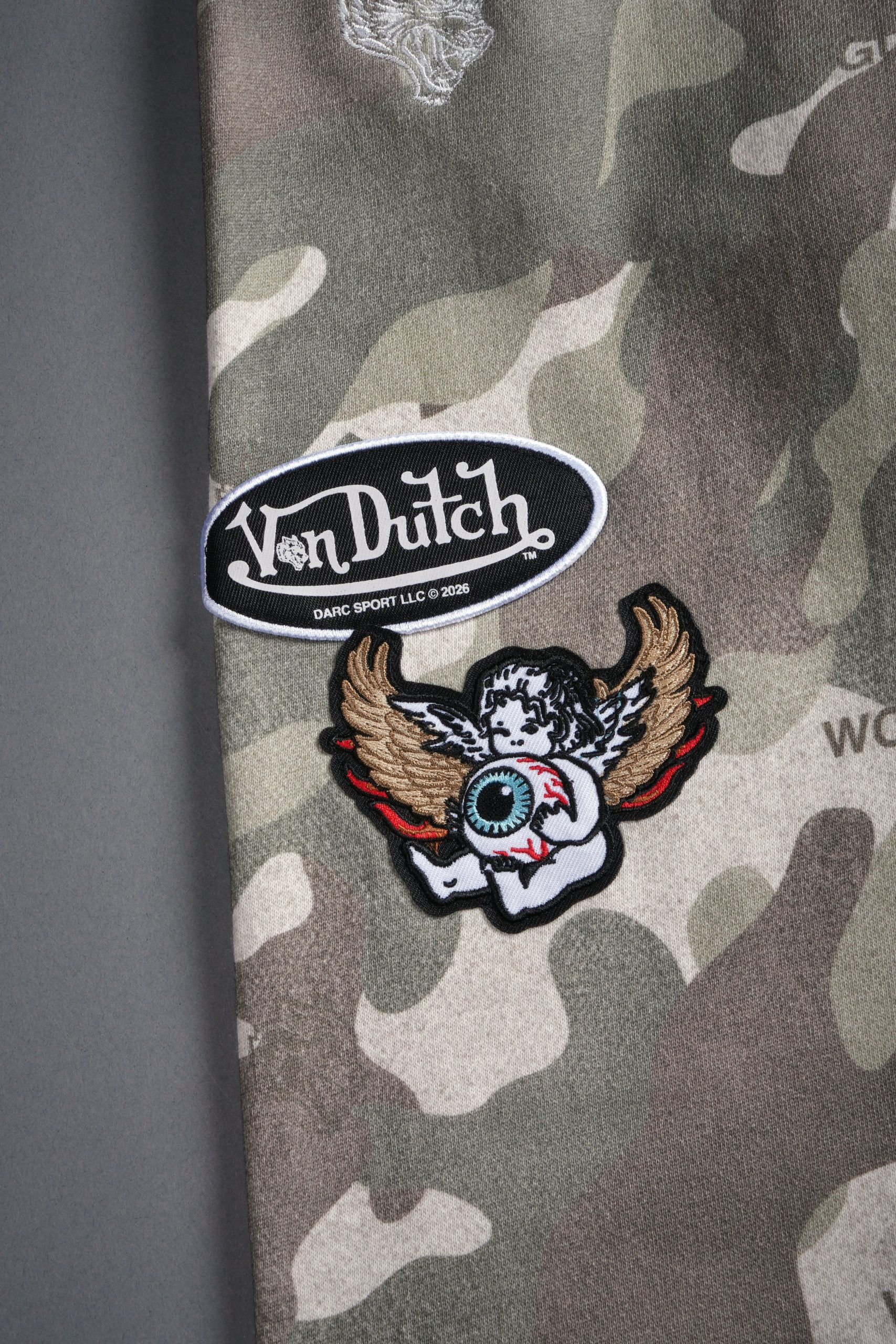 Darc Kulture Bigelow Cargo Sweat Pants in DSVD Green Camo - Image 9
